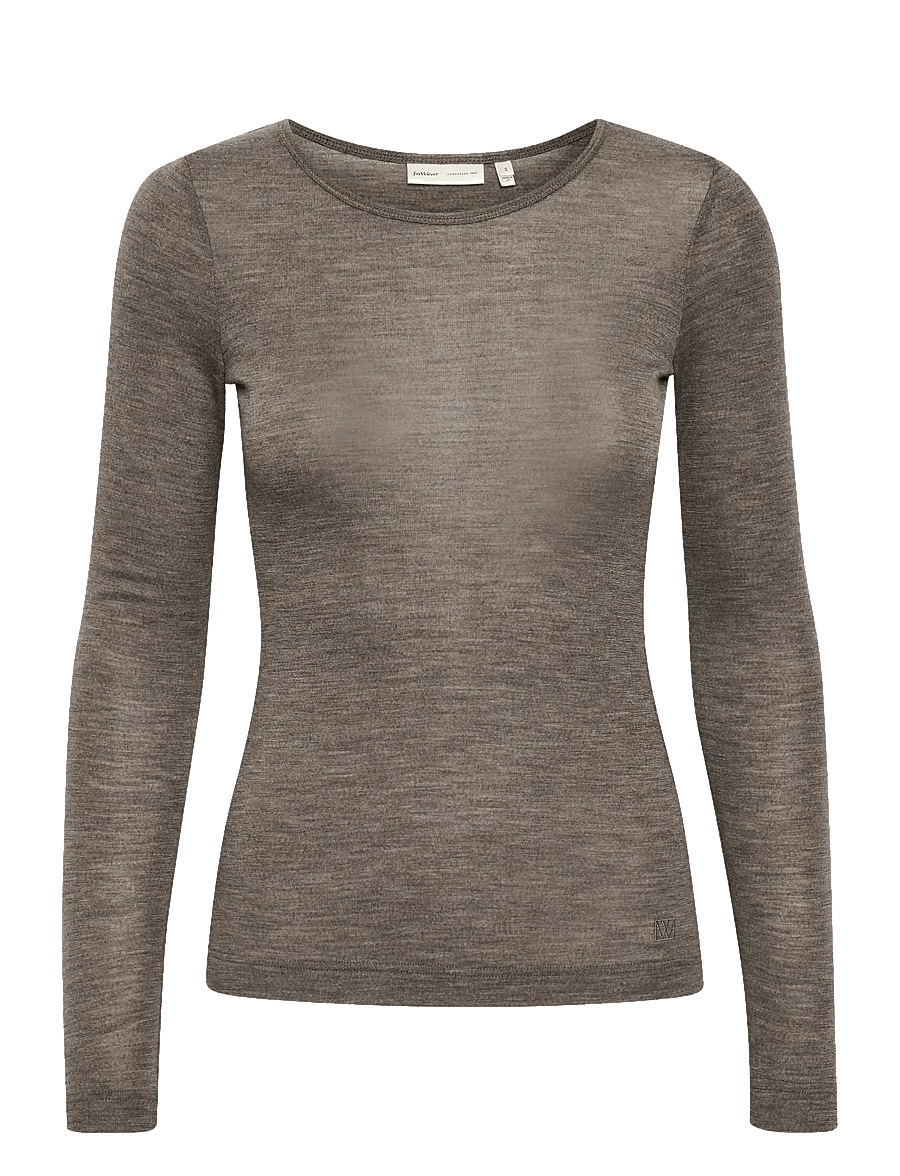 InWear - FangIW T-Shirt LS - pikkade varrukatega alussärgid - brown melange - 1