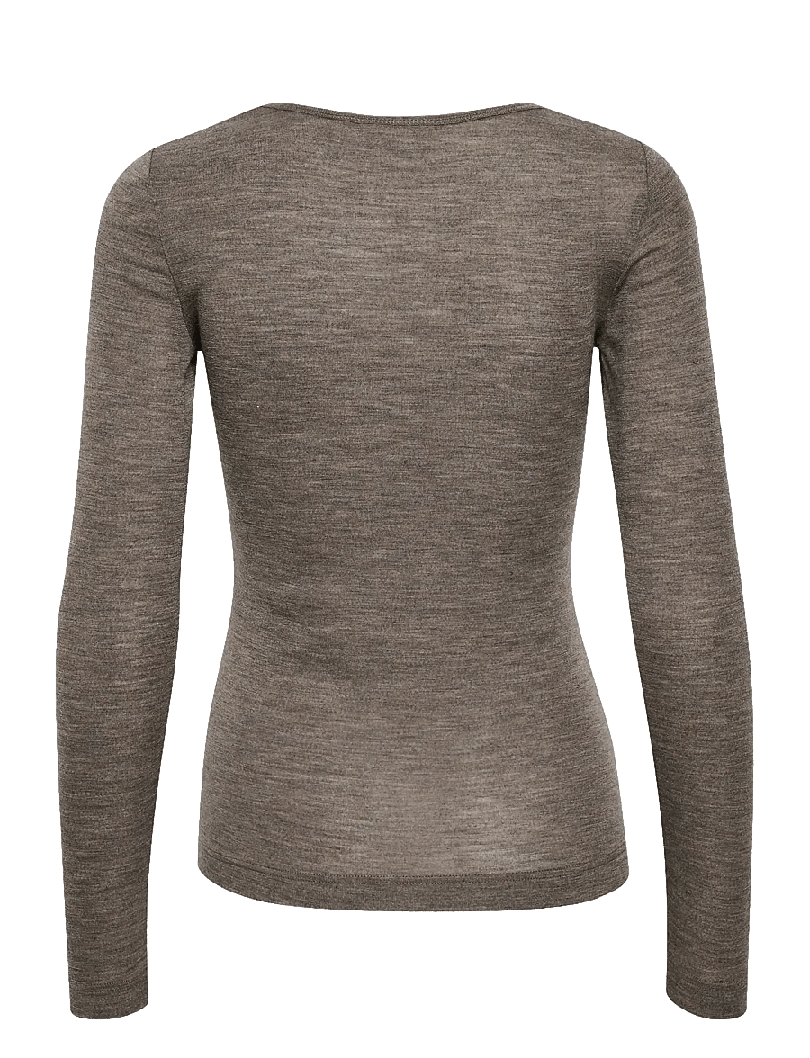 InWear - FangIW T-Shirt LS - pikkade varrukatega alussärgid - brown melange - 2