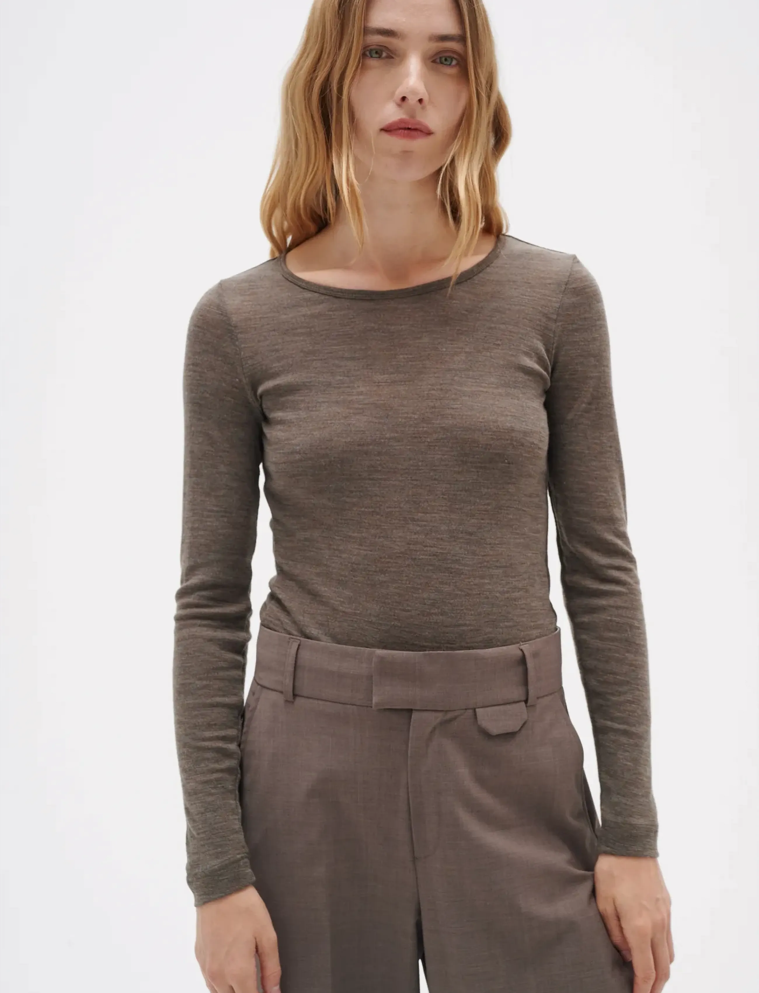 InWear FangIW T-Shirt LS - InWear - BROWN MELANGE / brown