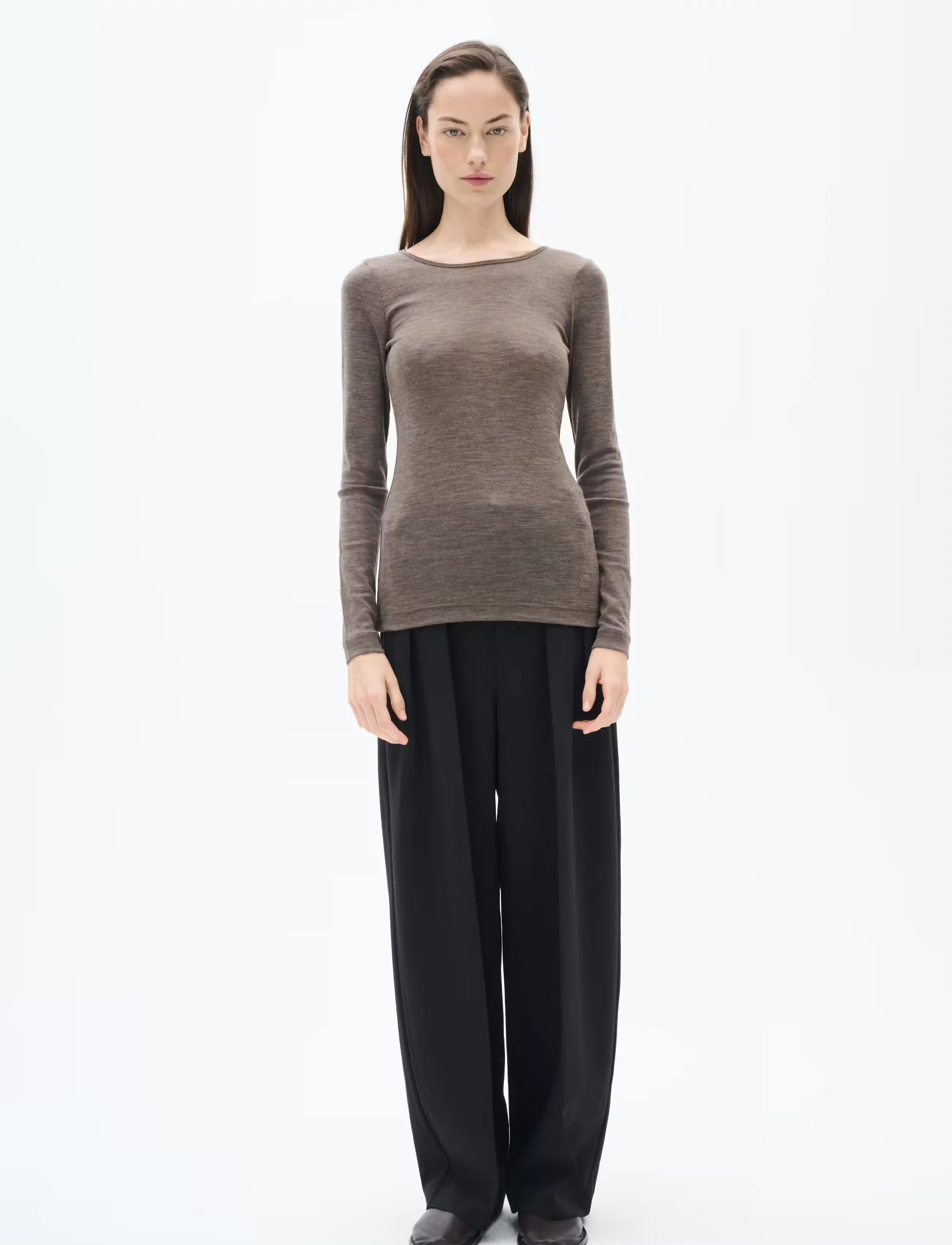 InWear FangIW T-Shirt LS - InWear - BROWN MELANGE / brown