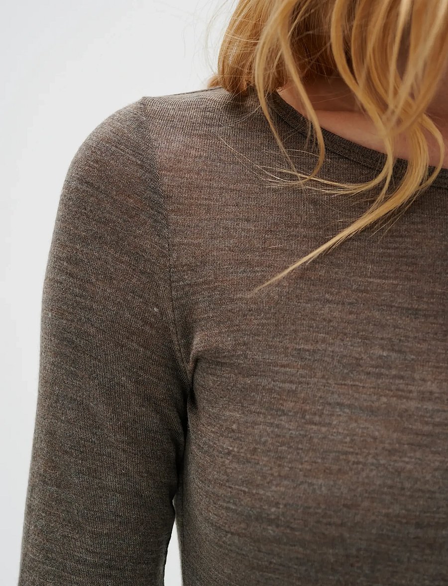 InWear - FangIW T-Shirt LS - pikkade varrukatega alussärgid - brown melange - 5