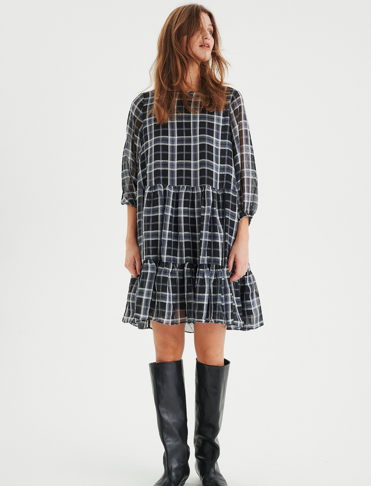 InWear - JeanneIW Dress - midi kjoler - black / white - 3