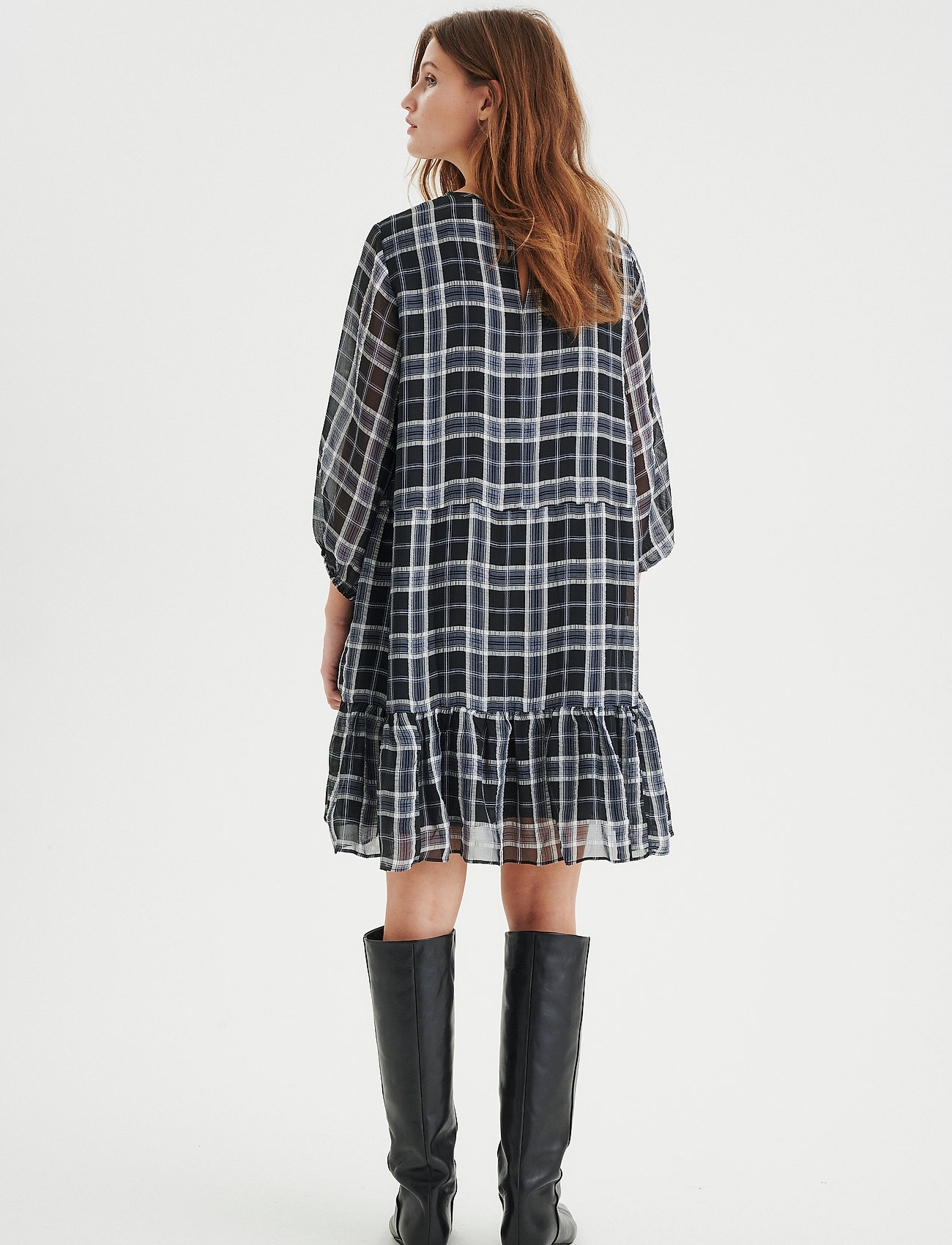 InWear - JeanneIW Dress - midi kjoler - black / white - 4