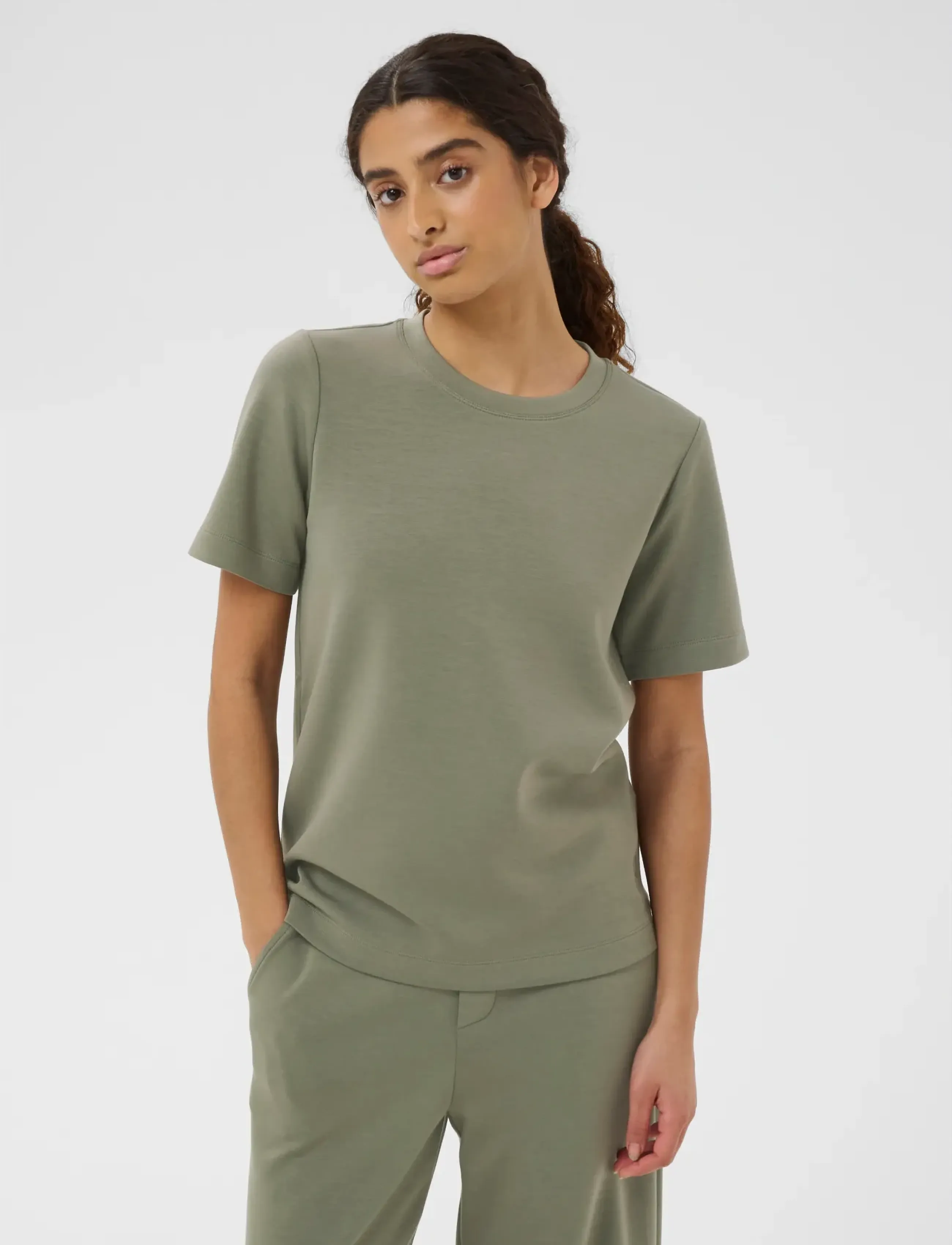 InWear Vincentiw Karmen T-Shirt, XL, T-shirts & Oberteile, Khakigrün - Short-sleeved, Frauen