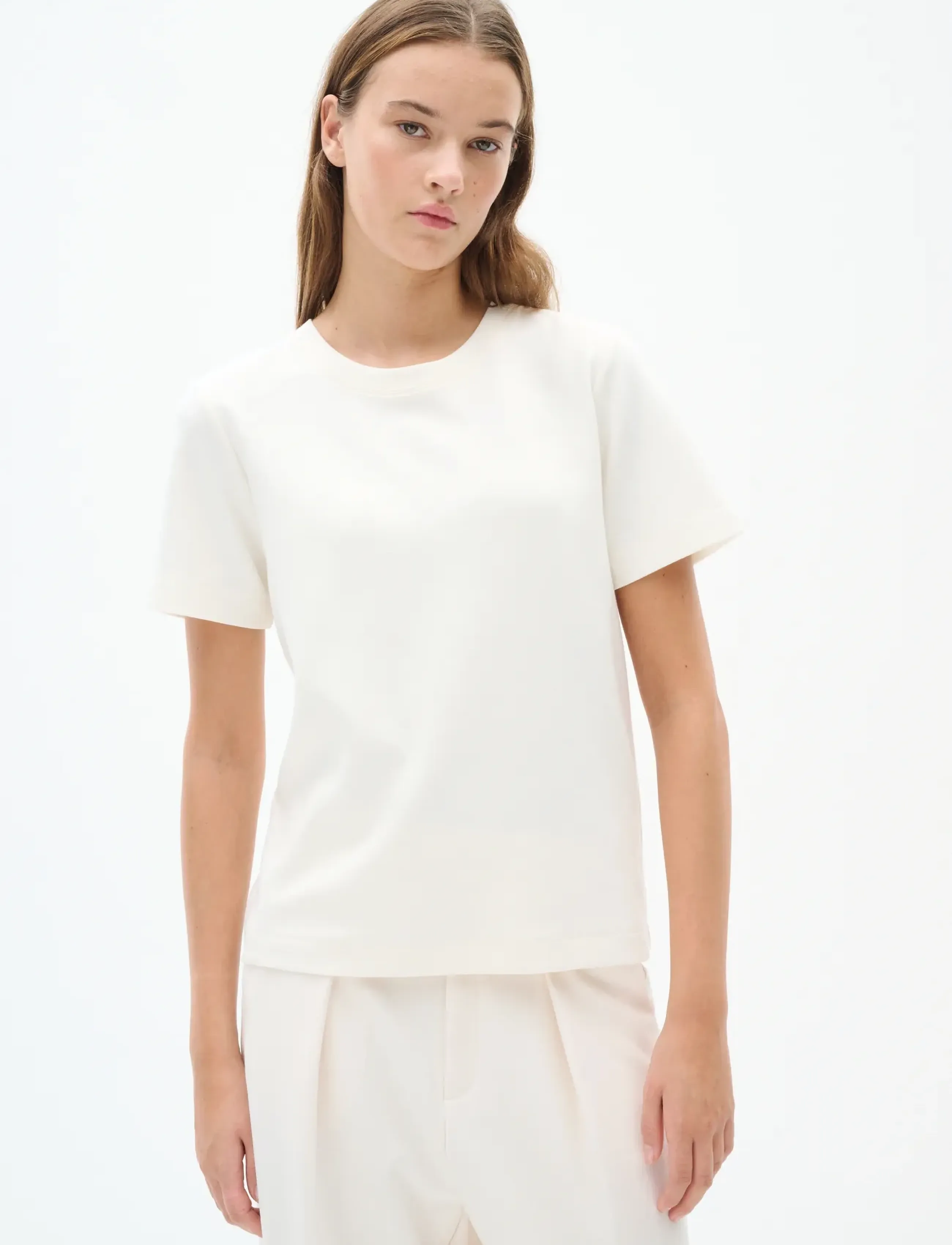 InWear Vincentiw Karmen T-Shirt, L, T-shirts & Oberteile, Creme - Short-sleeved, Frauen