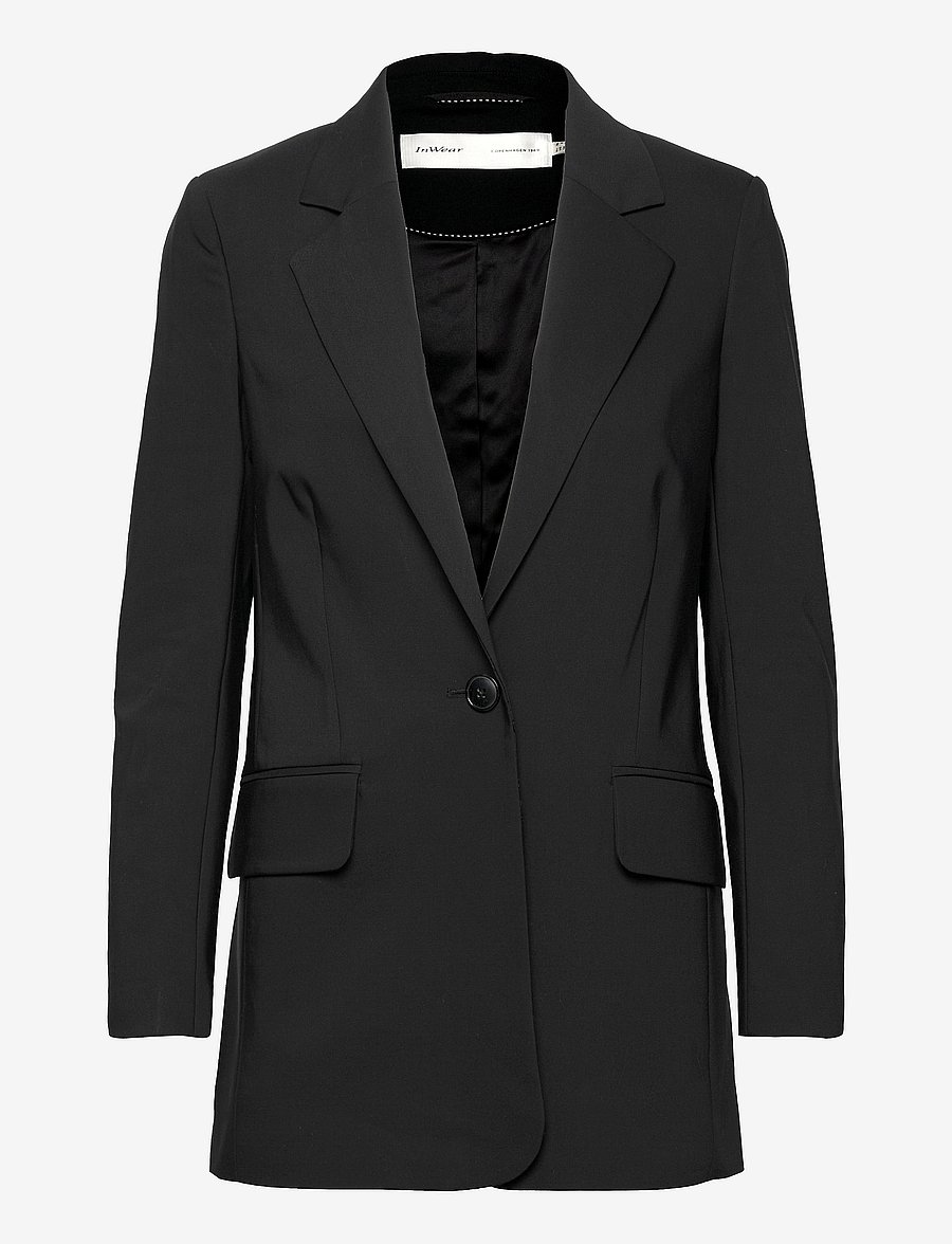 InWear - ZellaIW Long Blazer - enkeltradede blazere - black - 1