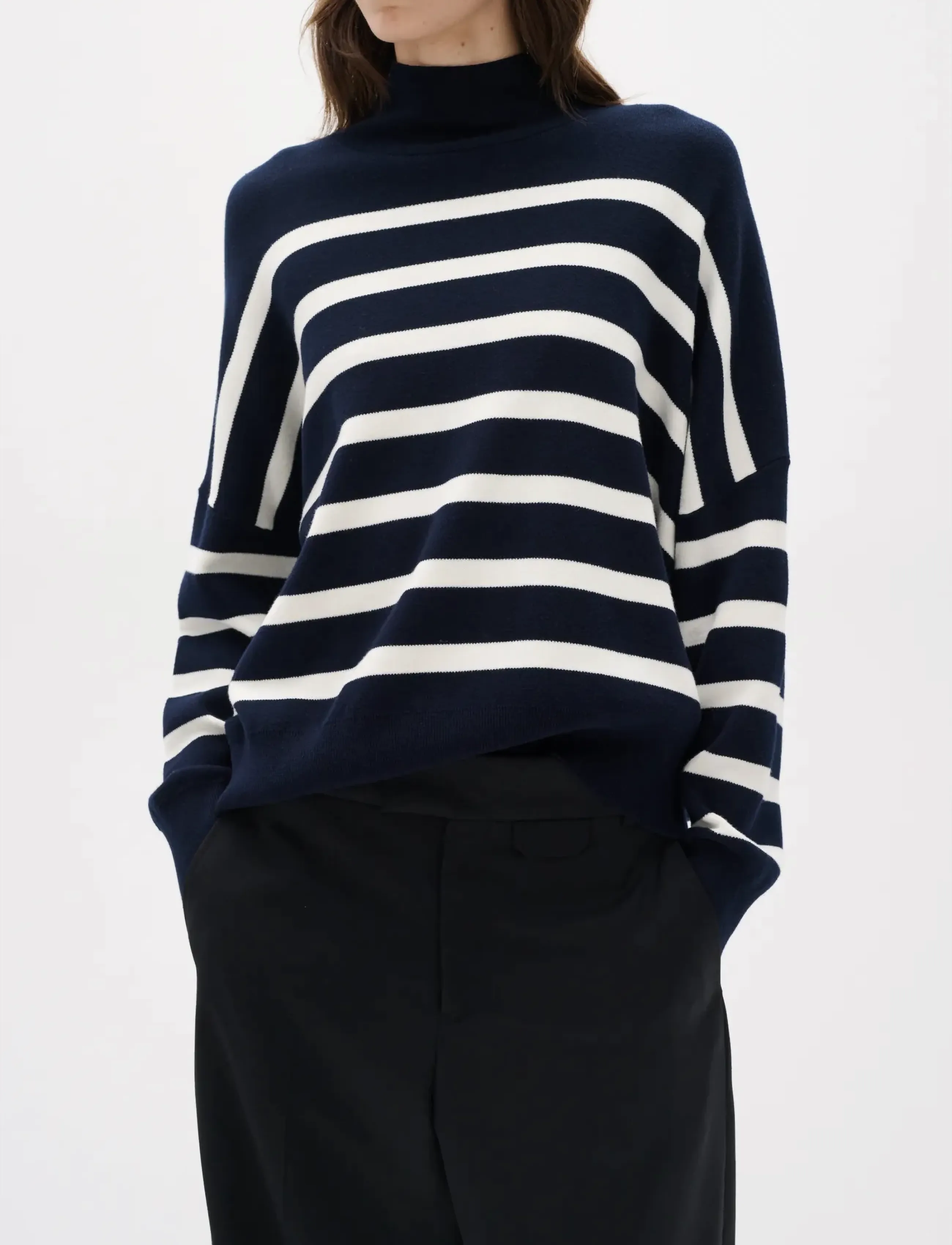 InWear TenleyIW Turtleneck Pullover - Rollkragenpullover - BLUE / WHITE / navy
