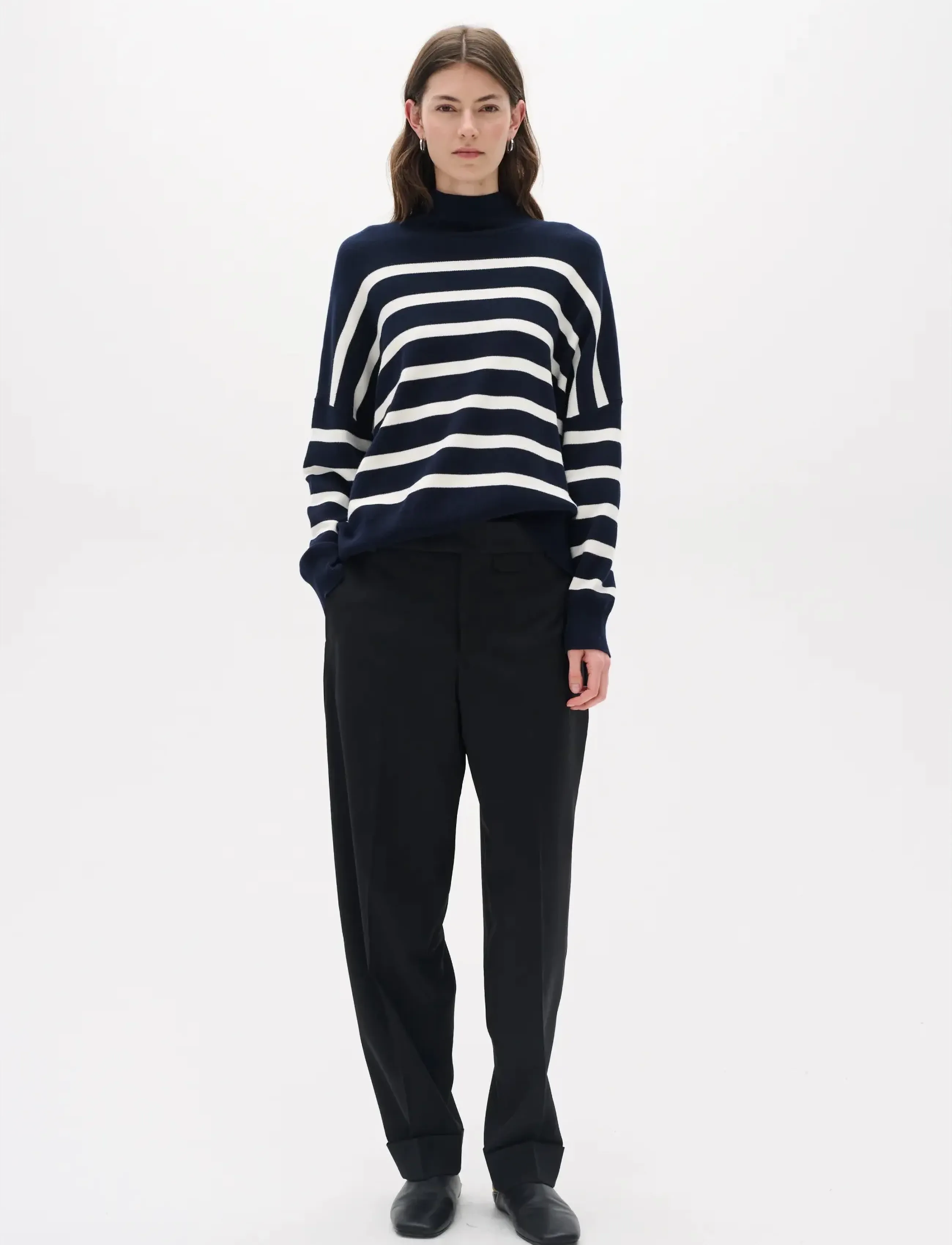 InWear - TenleyIW Turtleneck Pullover - turtlenecks - blue / white - 3