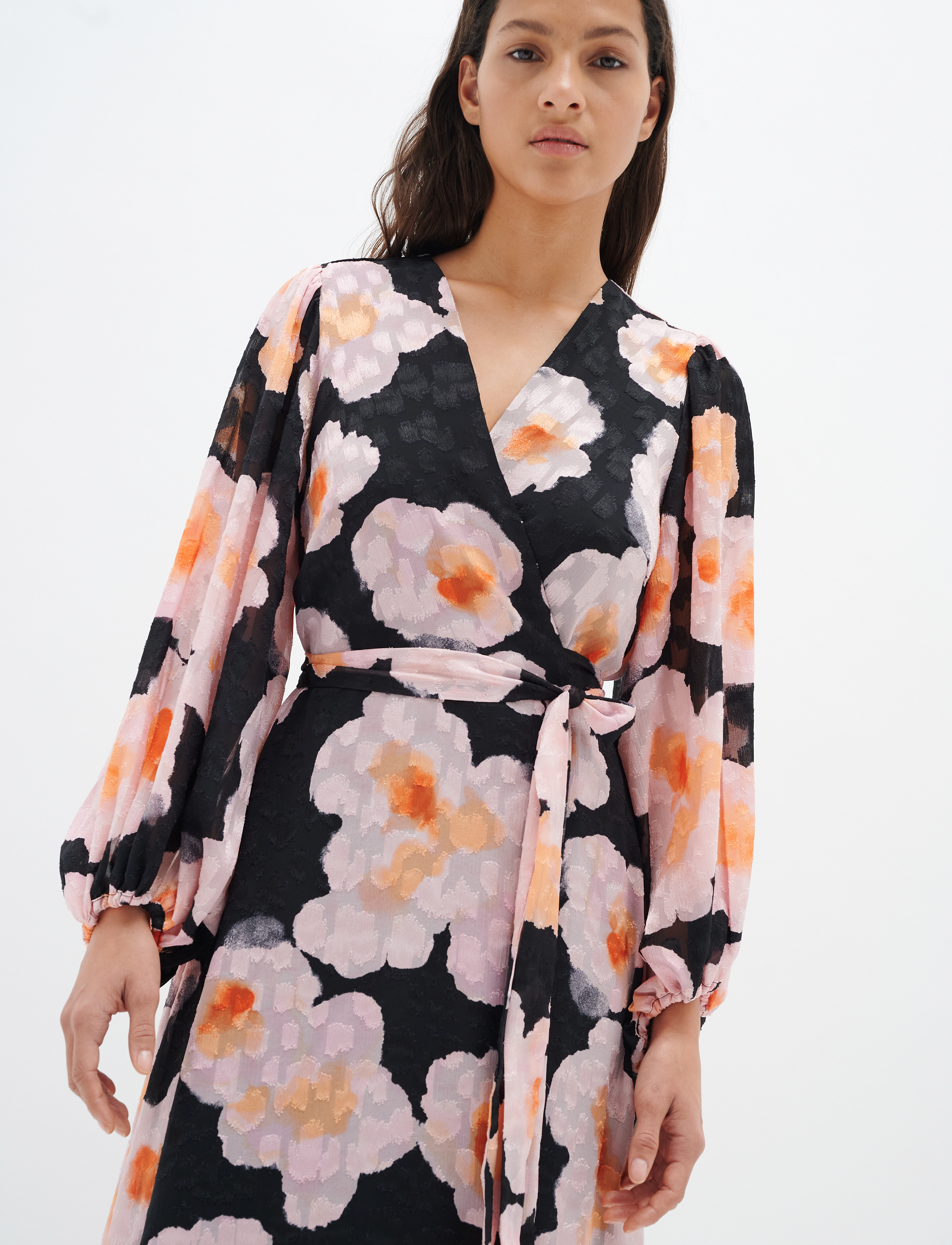 InWear BasiraIW Wrap Dress - Wikkeljurken - PINK POETIC FLOWER / pink/rose