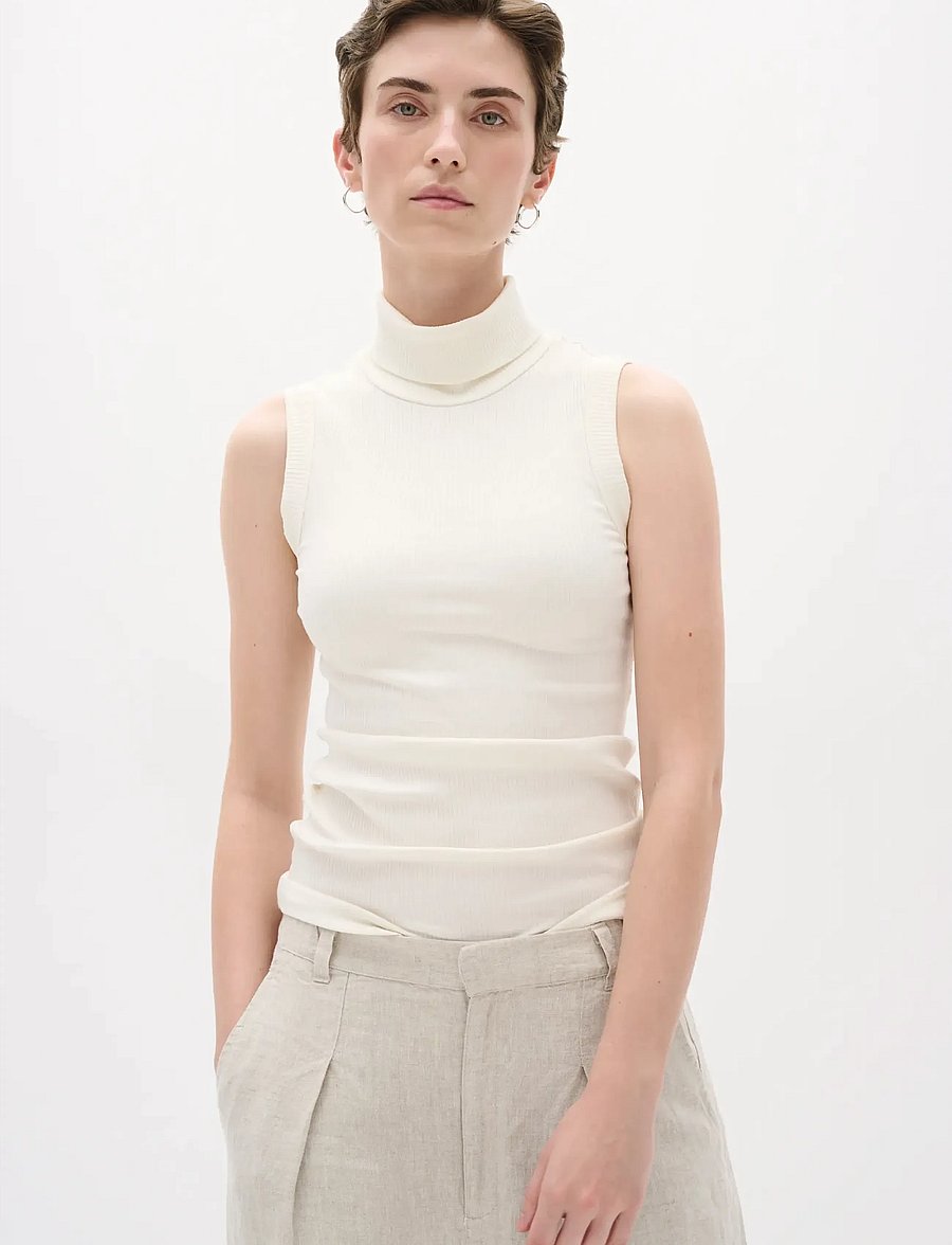 InWear - DagnaIW Rollneck Top - Ärmellose tops - pure white - 0
