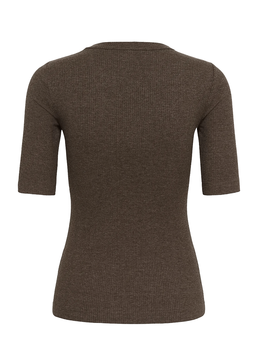 InWear - DagnaIW Melange T-Shirt - t-shirts - chocolate brown melange - 1