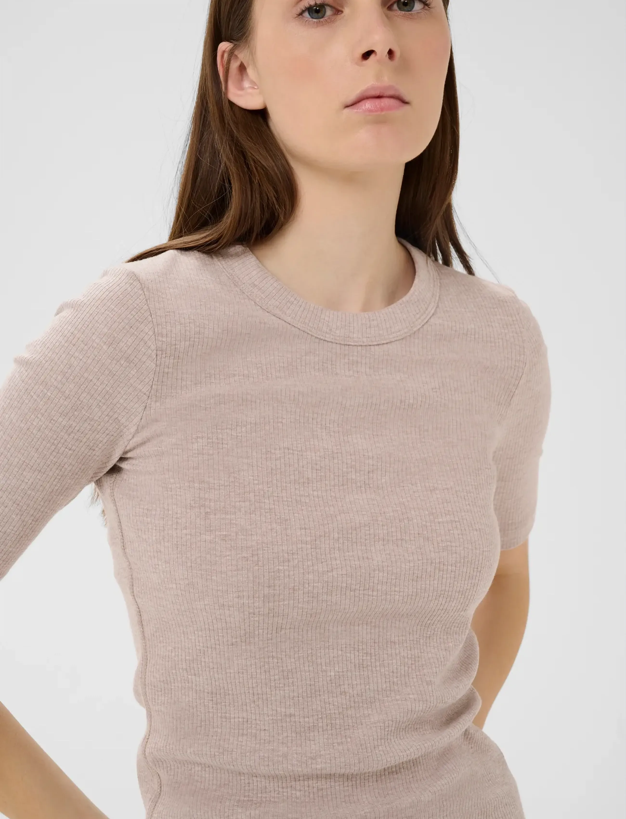 InWear - DagnaIW Melange T-Shirt - t-shirts - chateau gray melange - 5