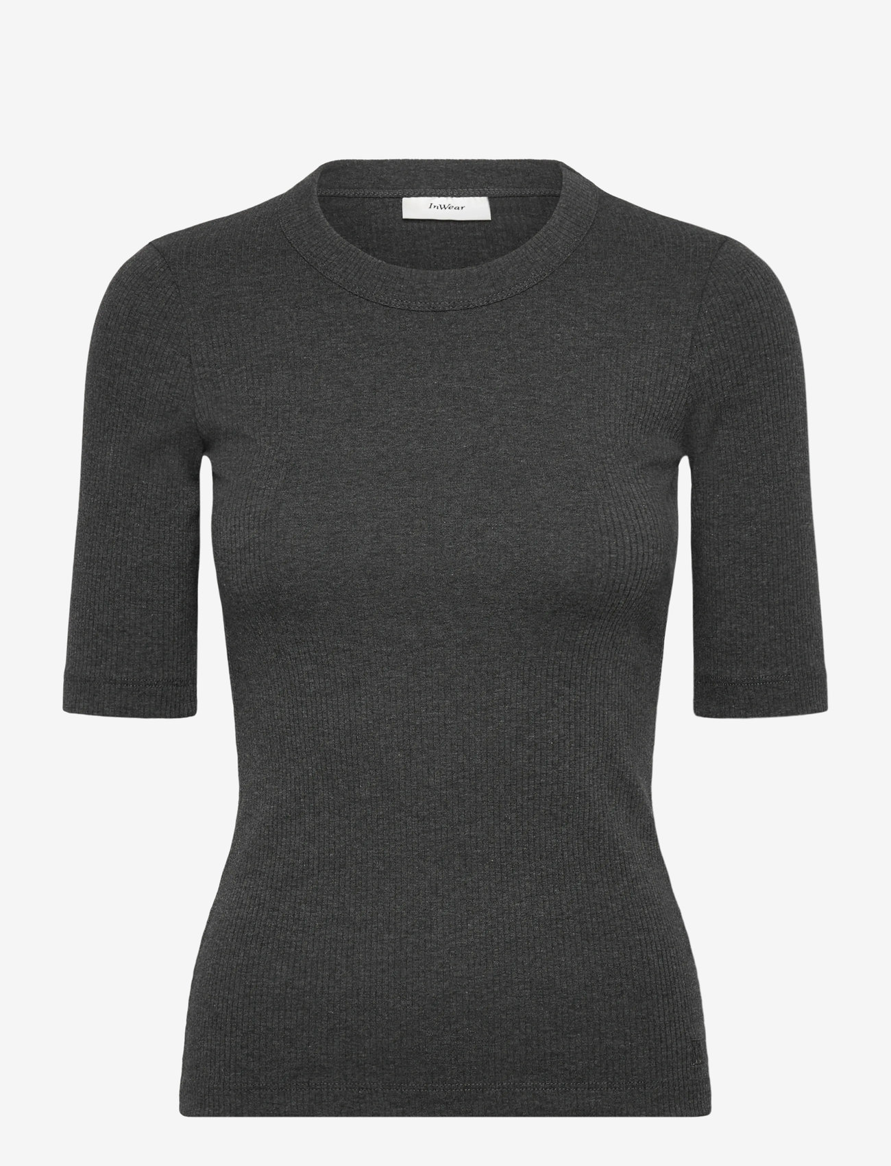 InWear - DagnaIW Melange T-Shirt - t-shirts - dark grey melange - 1