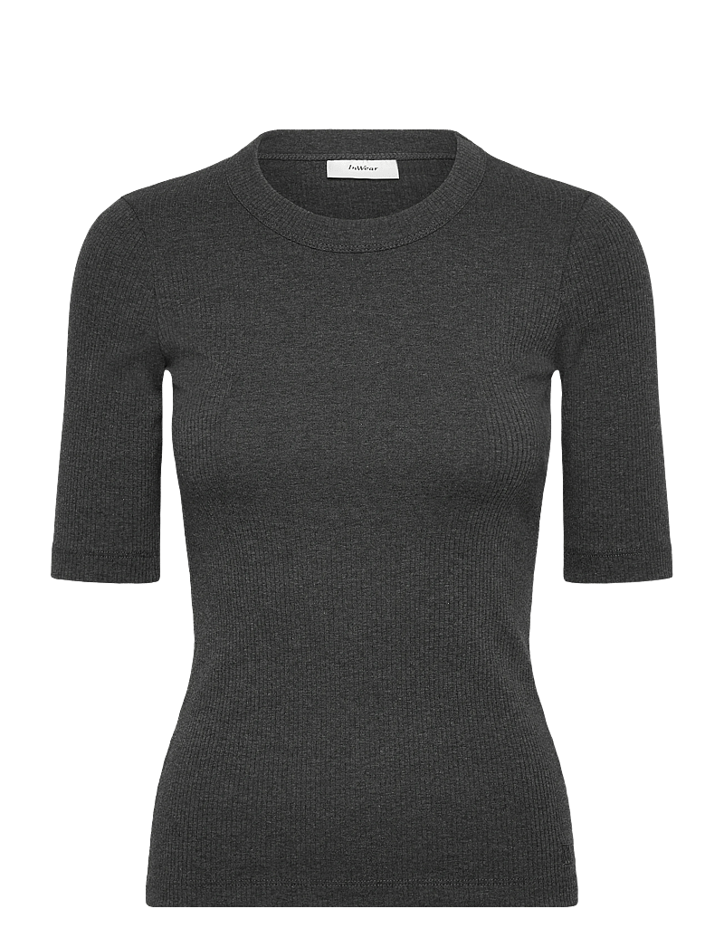 InWear - DagnaIW Melange T-Shirt - t-särgid - dark grey melange - 1