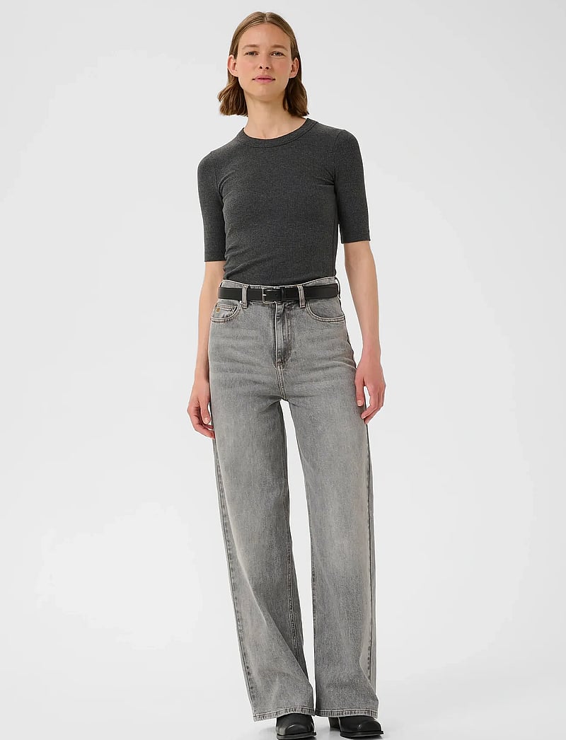 InWear - DagnaIW Melange T-Shirt - t-särgid - dark grey melange - 3