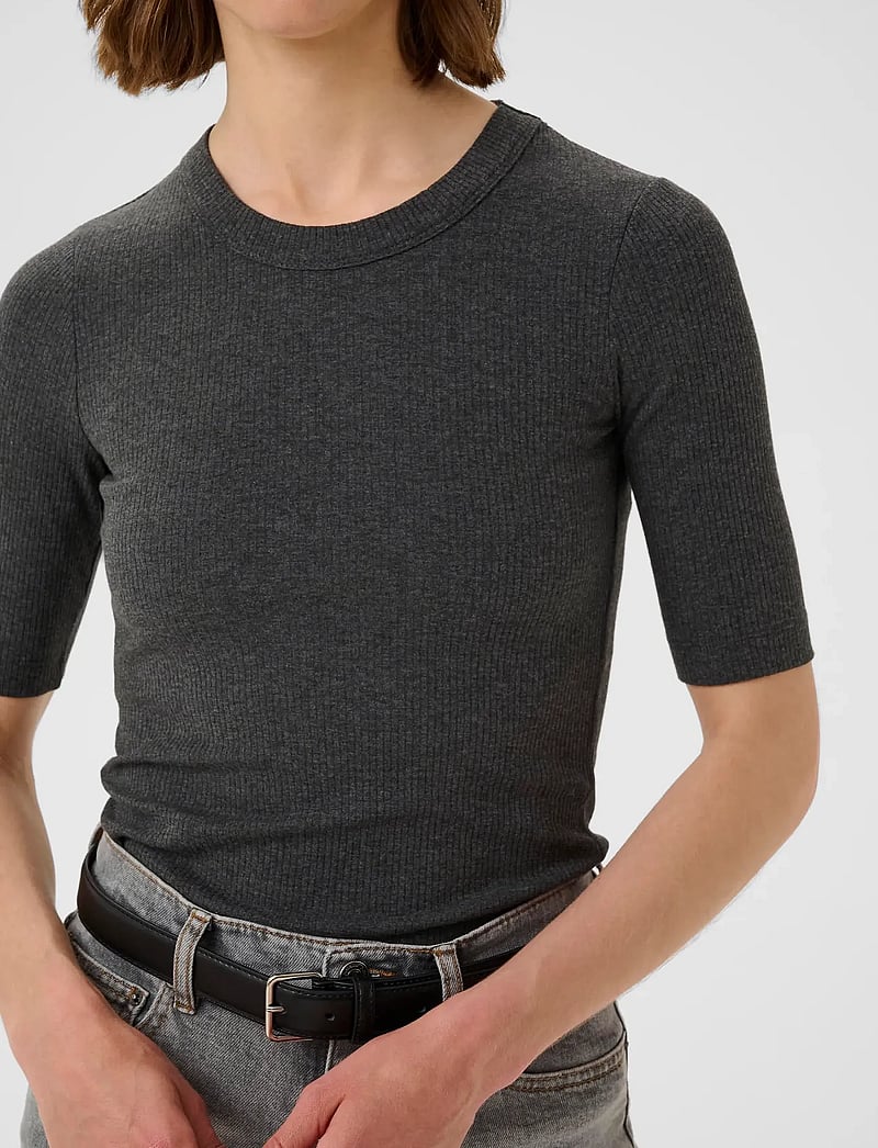 InWear - DagnaIW Melange T-Shirt - t-särgid - dark grey melange - 5