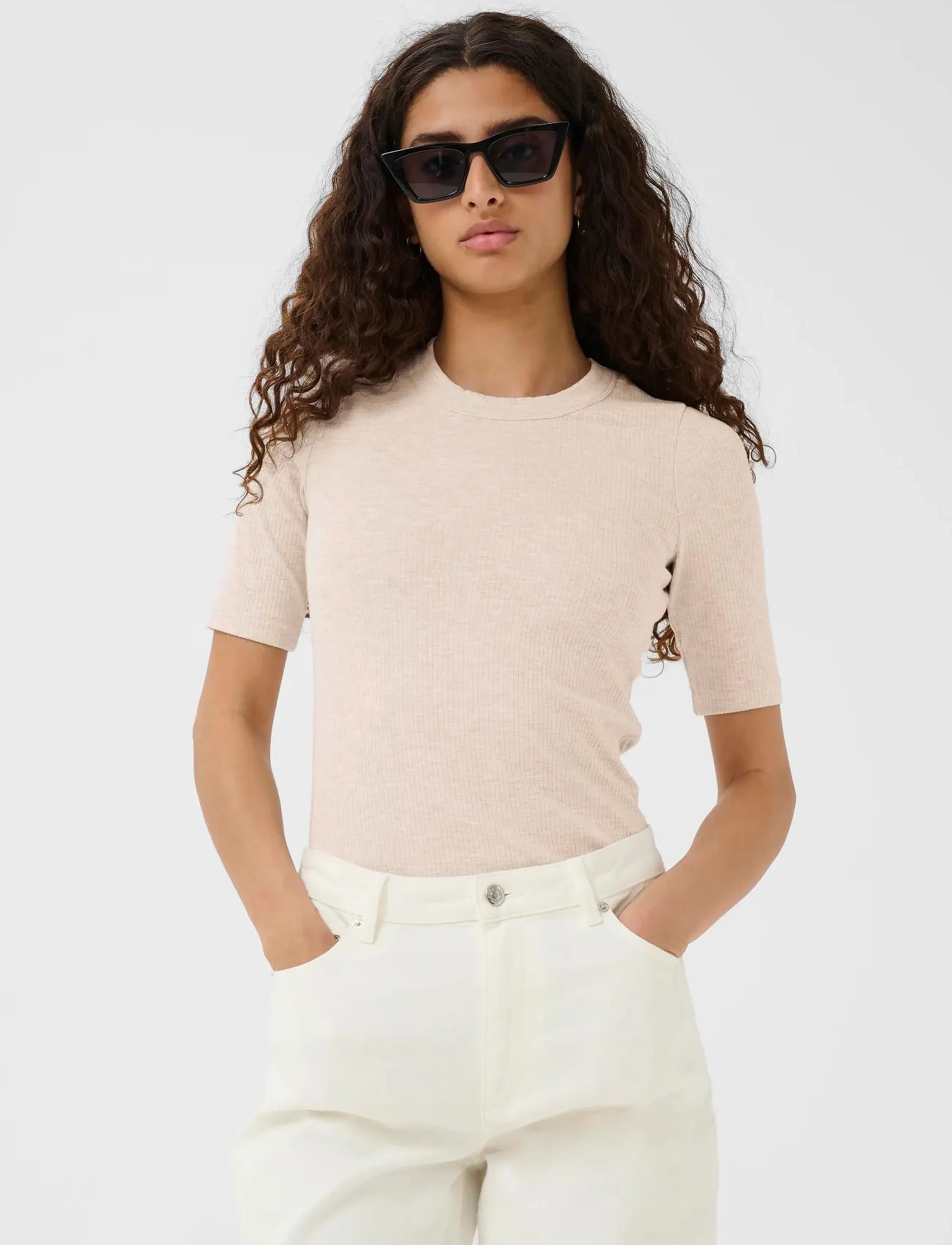 InWear DagnaIW Melange T-Shirt - T-shirts & Toppe - ECRU / cream