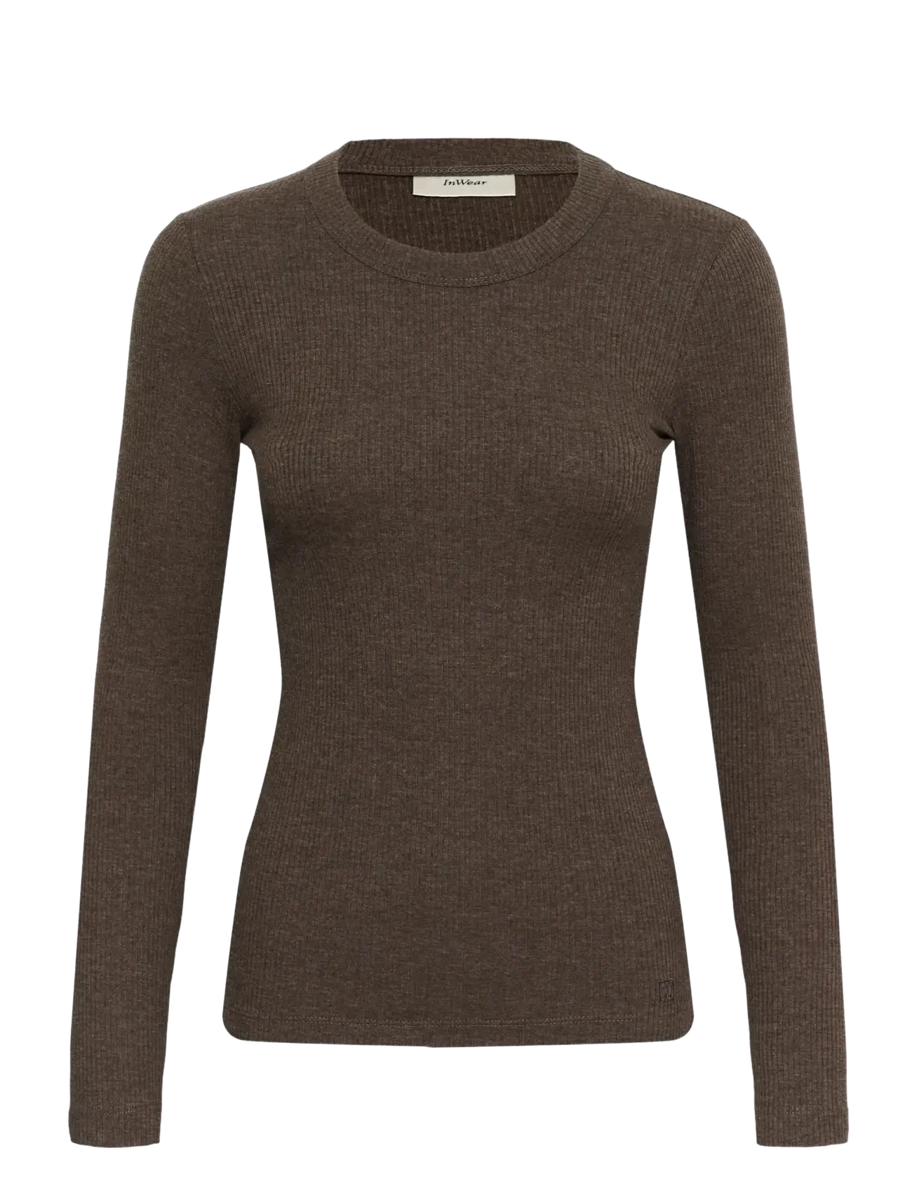 InWear - DagnaIW Melange T-Shirt LS - long-sleeved tops - chocolate brown melange - 1