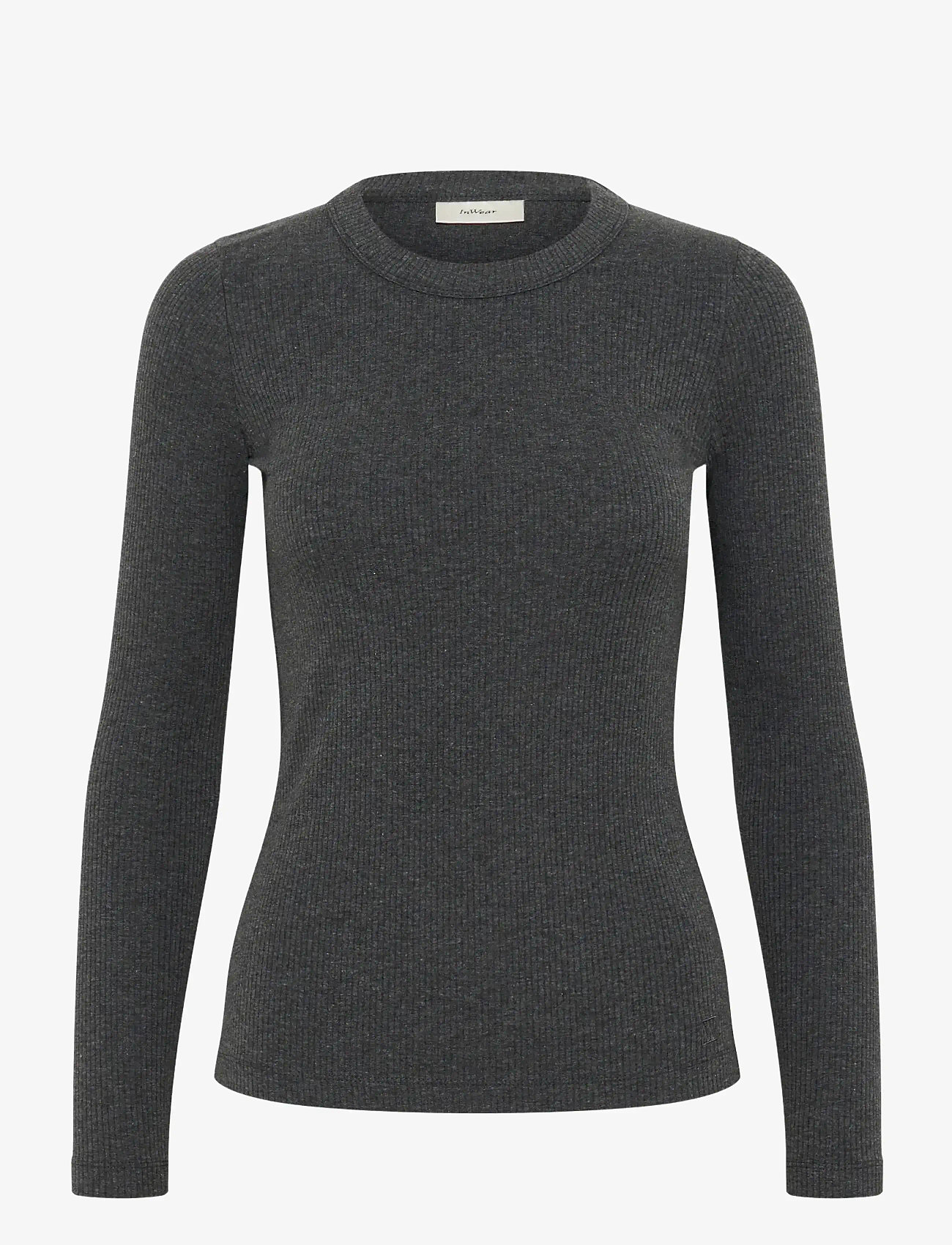 InWear - DagnaIW Melange T-Shirt LS - langerma toppar - dark grey melange - 1