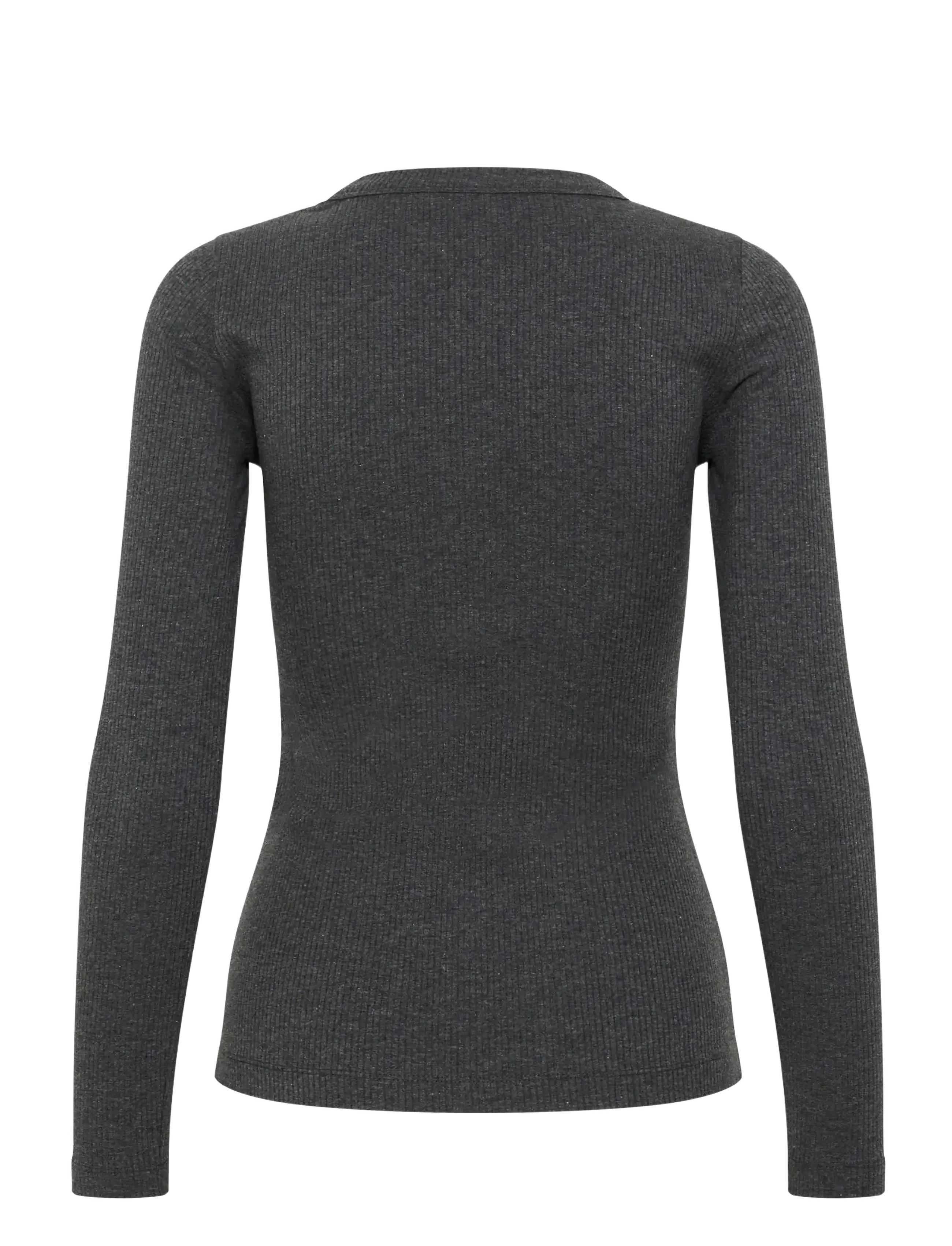 InWear - DagnaIW Melange T-Shirt LS - långärmade toppar - dark grey melange - 2