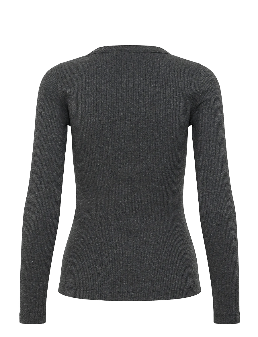 InWear - DagnaIW Melange T-Shirt LS - langärmlige tops - dark grey melange - 2