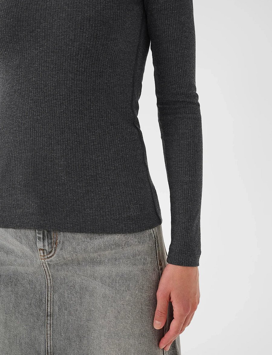 InWear - DagnaIW Melange T-Shirt LS - langärmlige tops - dark grey melange - 5