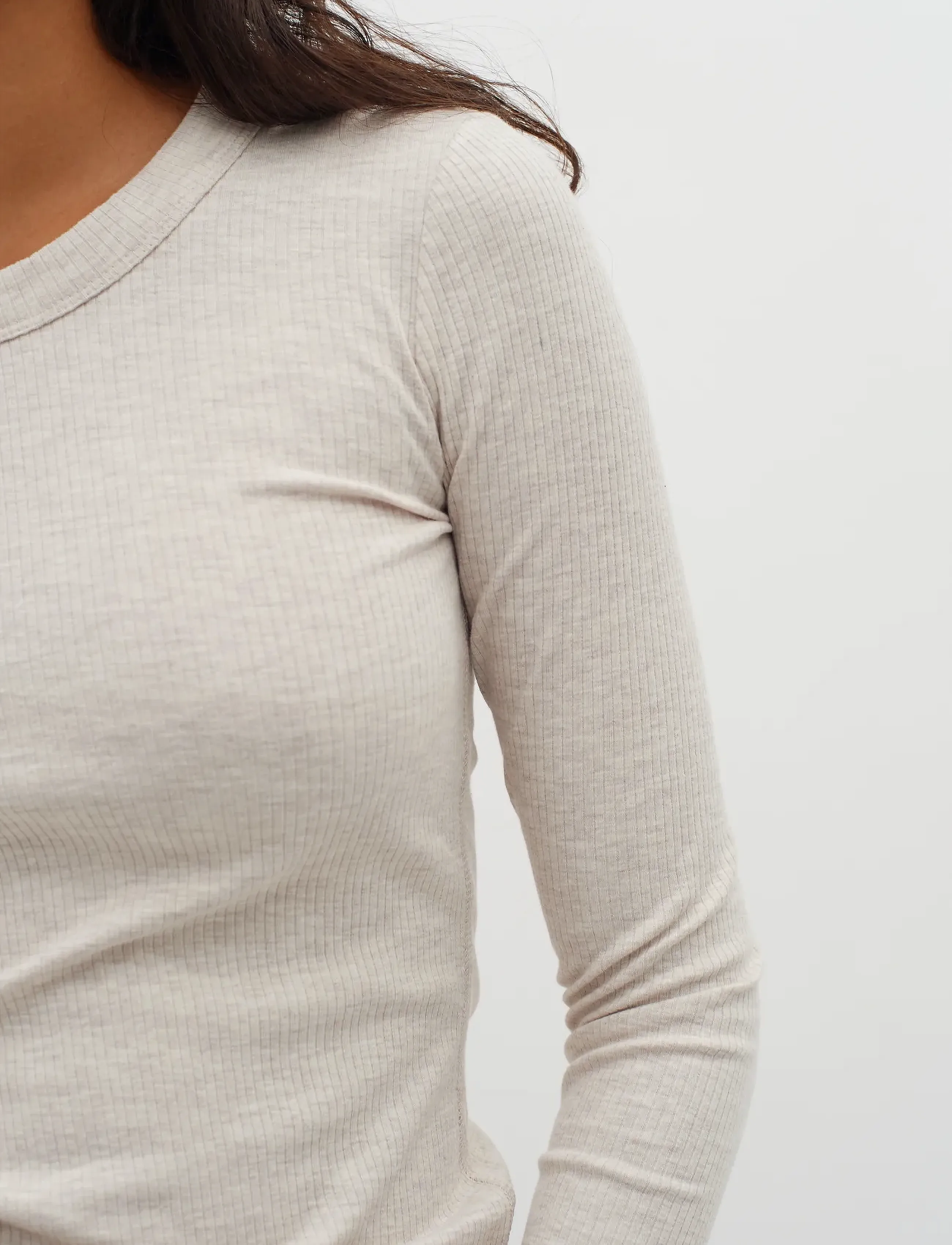 InWear - DagnaIW Melange T-Shirt LS - laveste priser - ecru - 5