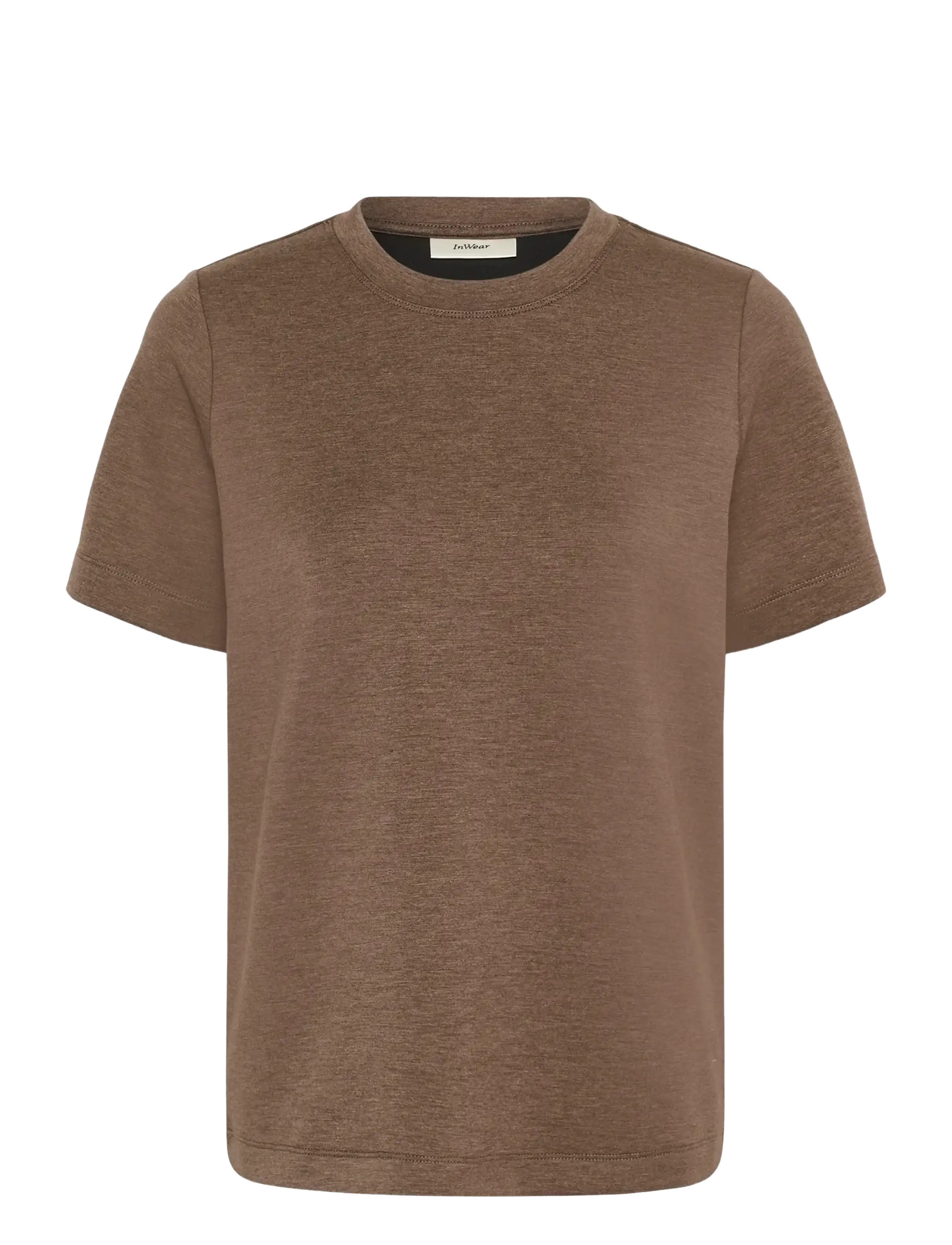 InWear Vincentiw Melange Karmen T-Shirt, L, T-shirts & Oberteile, Braun - Short-sleeved, Frauen