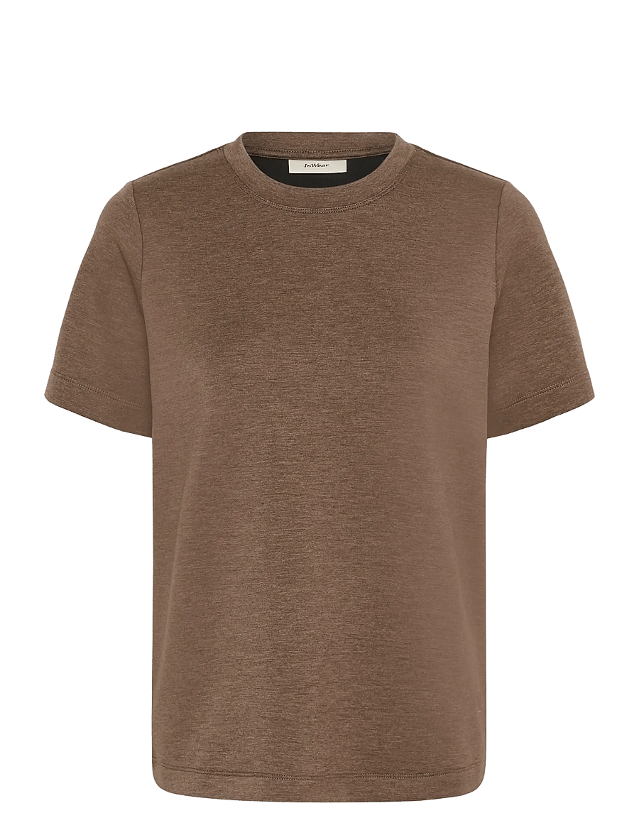 InWear - VincentIW Melange Karmen T-Shirt - t-shirts - coffee quartz melange - 0