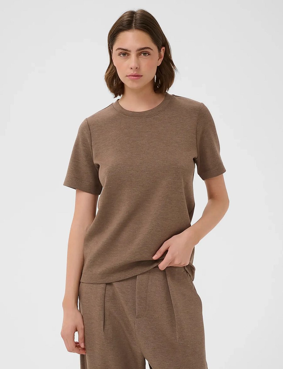 InWear - VincentIW Melange Karmen T-Shirt - t-shirts - coffee quartz melange - 2
