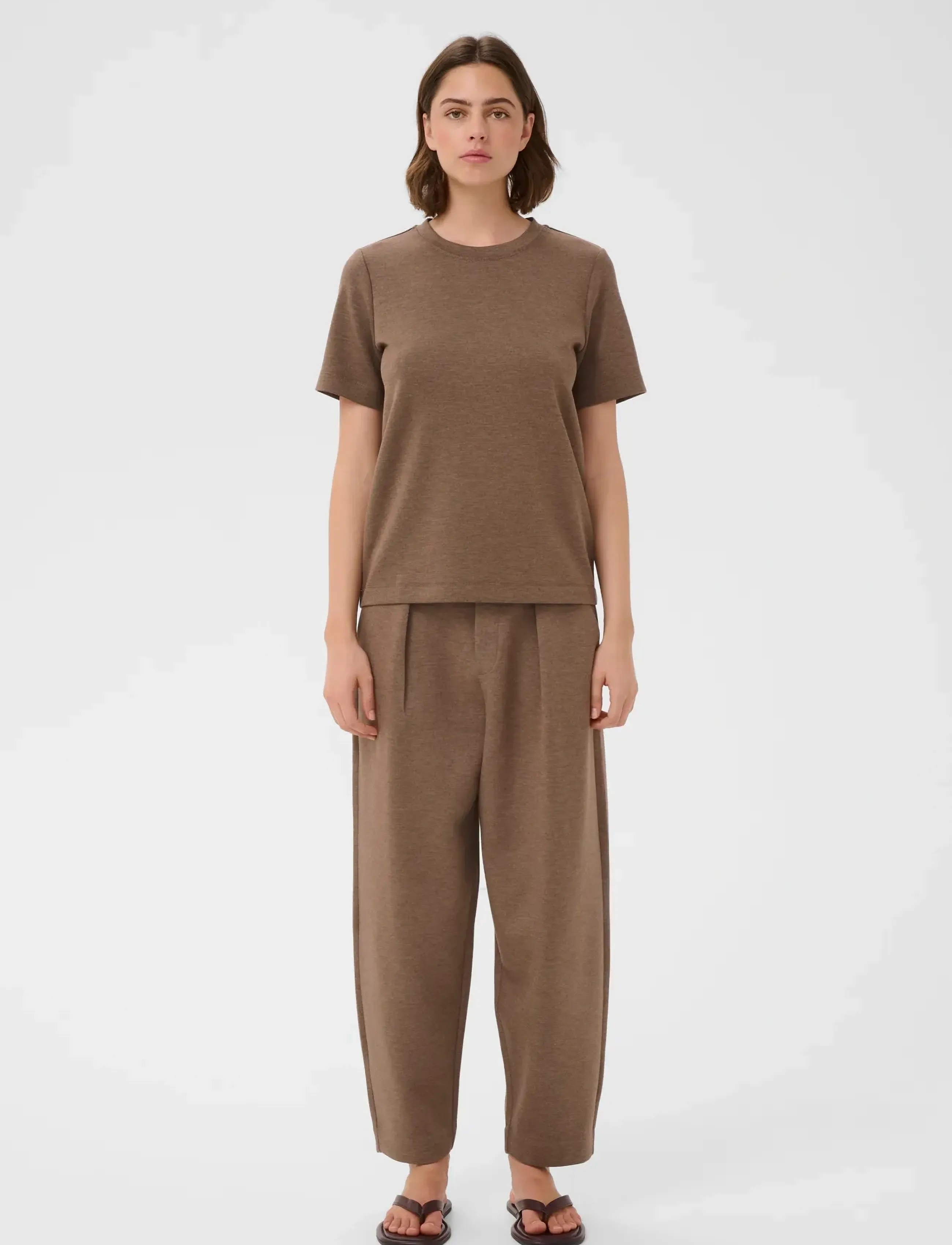InWear - VincentIW Melange Karmen T-Shirt - t-shirts - coffee quartz melange - 3