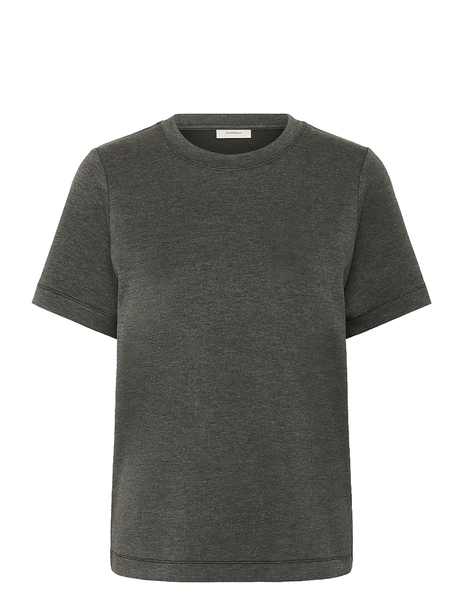 InWear - VincentIW Melange Karmen T-Shirt - t-shirts - dark grey melange - 1