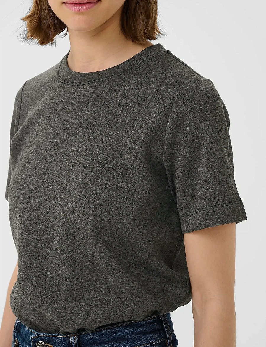 InWear - VincentIW Melange Karmen T-Shirt - t-shirts - dark grey melange - 5