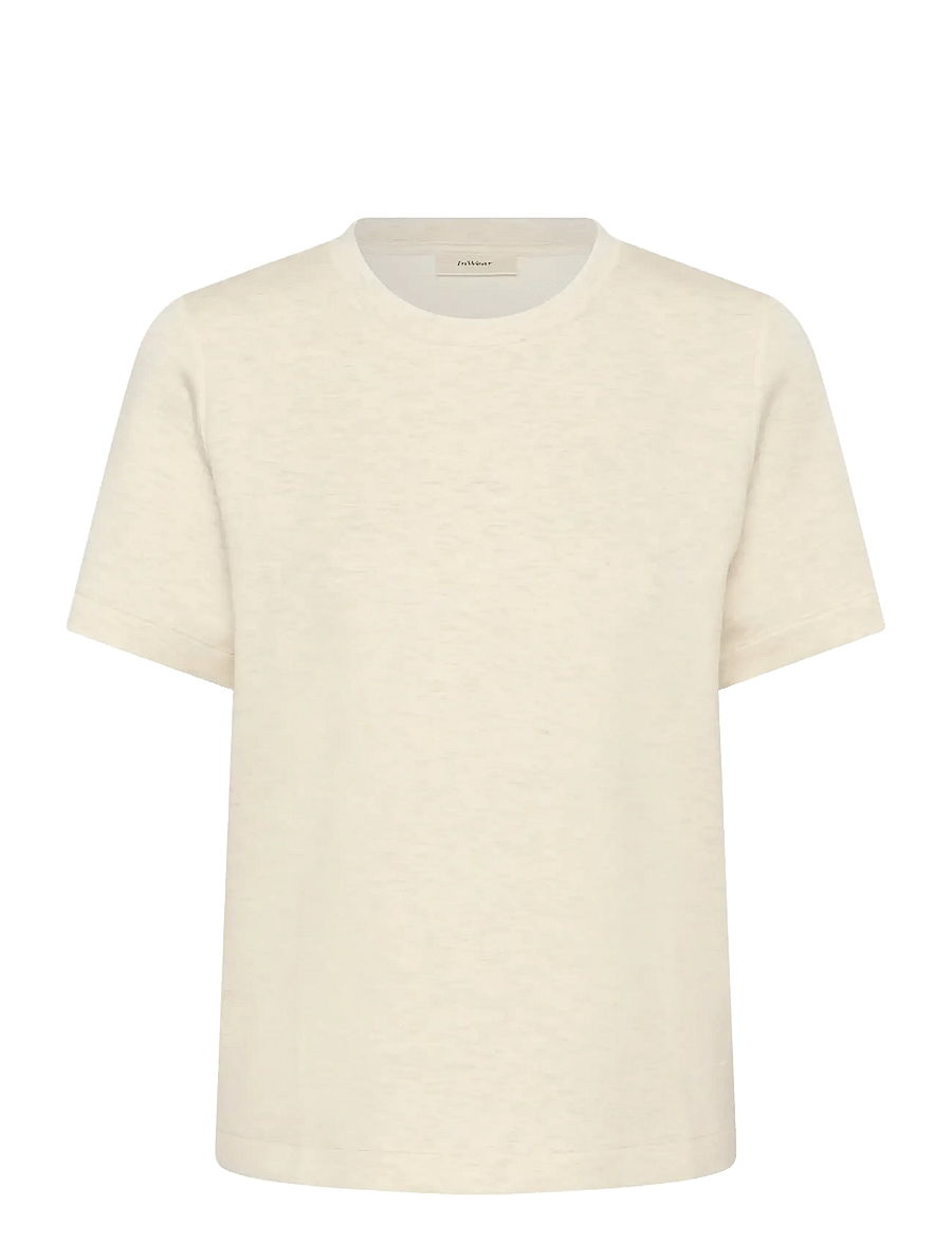 InWear - VincentIW Melange Karmen T-Shirt - t-shirts - ecru - 1