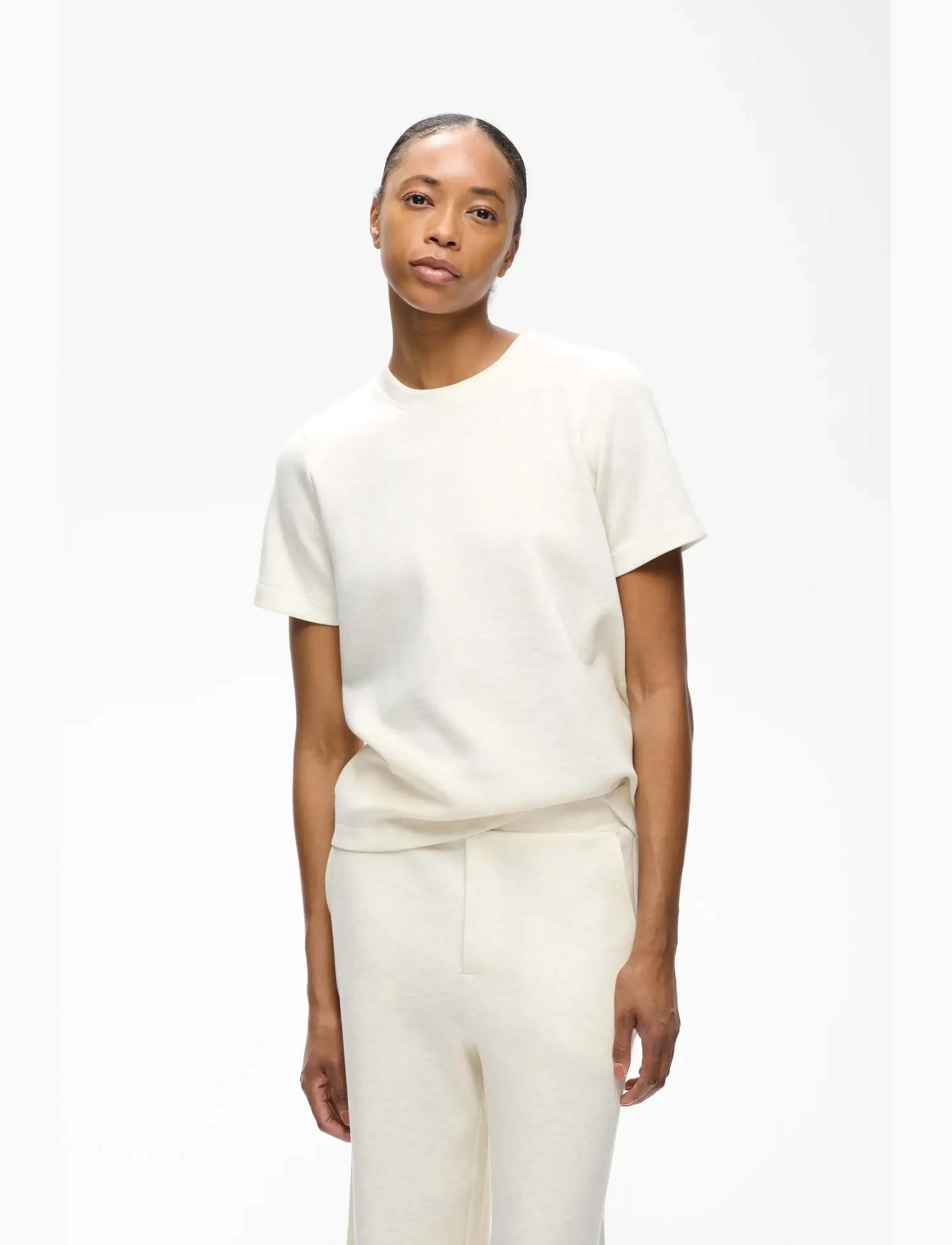 InWear Vincentiw Melange Karmen T-Shirt, XXL, T-shirts & Oberteile, Creme - Short-sleeved, Frauen