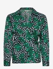 MaxIW Blouse - GREEN PATCHES FLOWERS