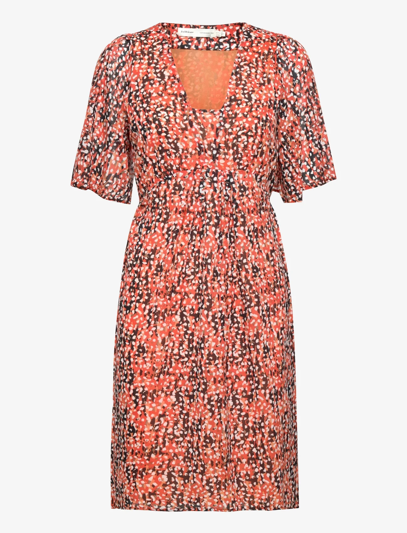 InWear - VereeIW Short Dress - midikjoler - coral multicolour structure - 0