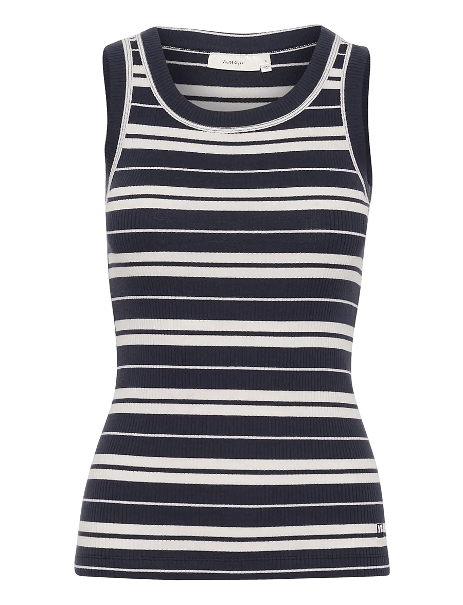 InWear - DagnaIW Striped Tank - tanktops - small/big stripe marine blue - 1