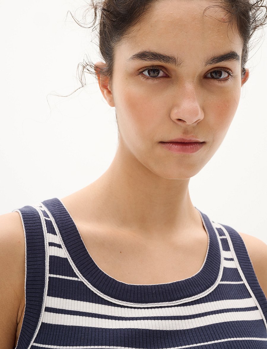 InWear - DagnaIW Striped Tank - tanktops - small/big stripe marine blue - 0