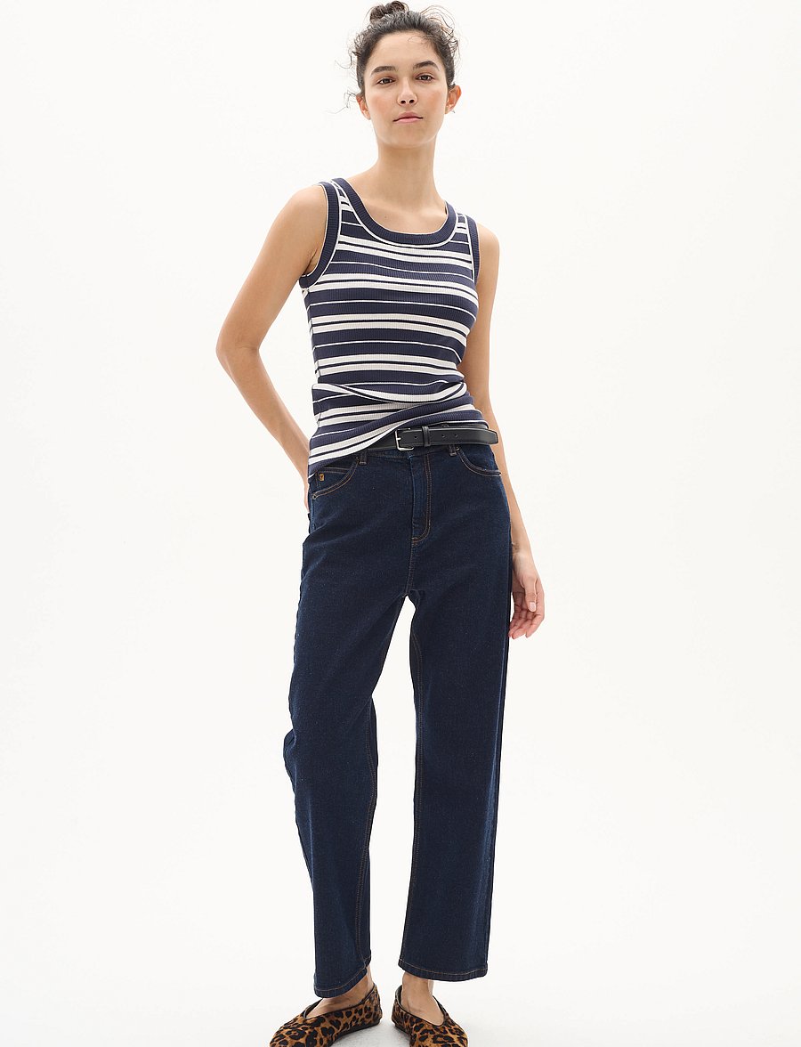 InWear - DagnaIW Striped Tank - tanktops - small/big stripe marine blue - 3