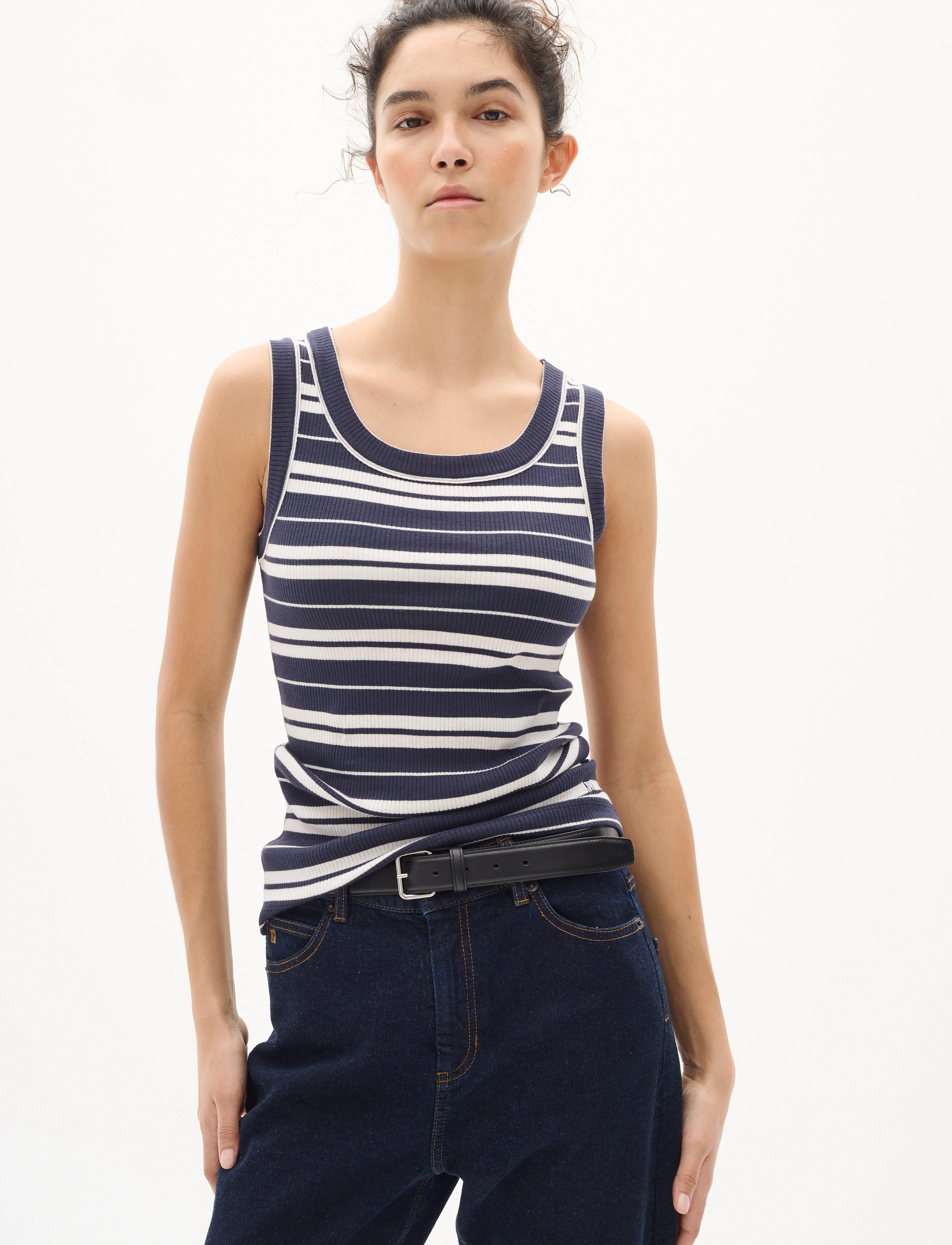 InWear - DagnaIW Striped Tank - tanktops - small/big stripe marine blue - 5