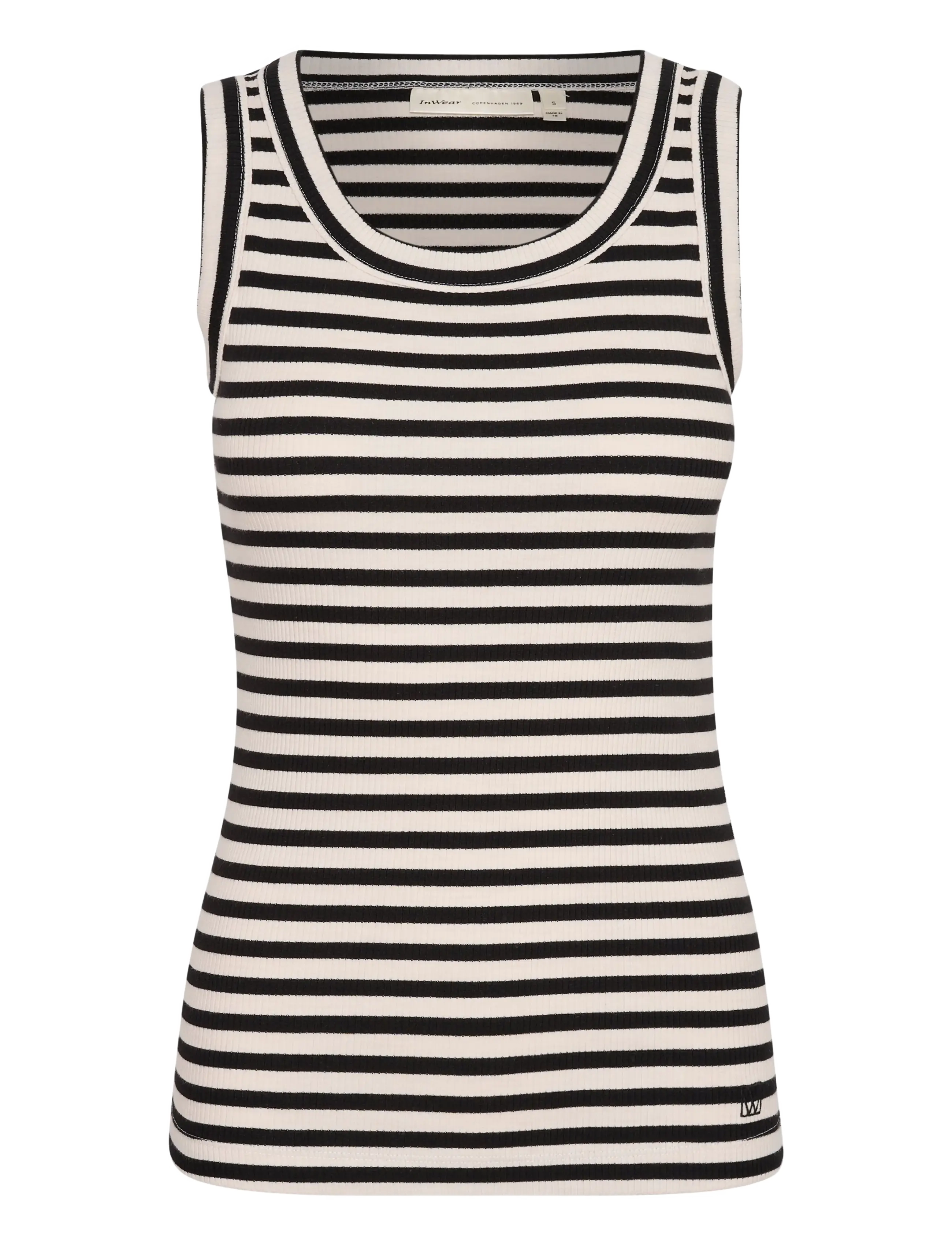 InWear DagnaIW Striped Tank - Everyday Style - BLACK / WHISPER WHITE / multi