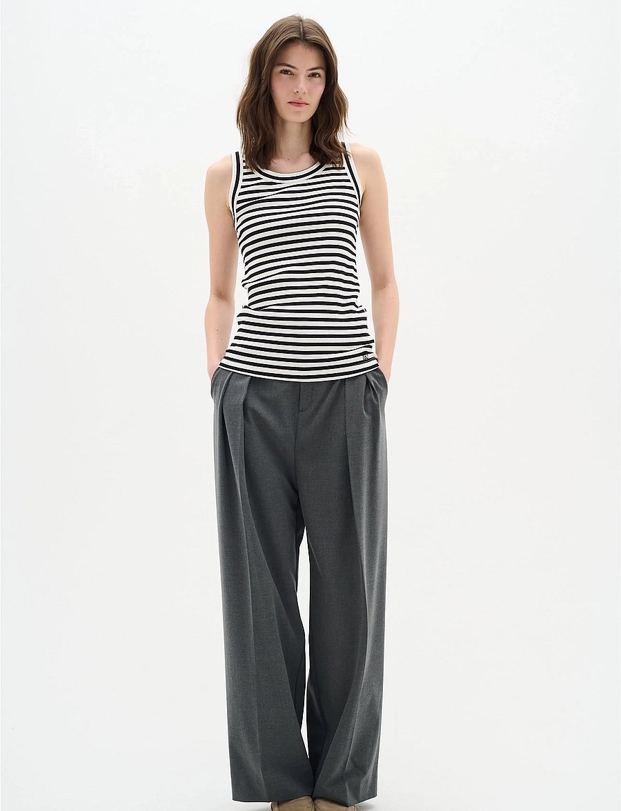 InWear - DagnaIW Striped Tank - sleeveless tops - black / whisper white - 0