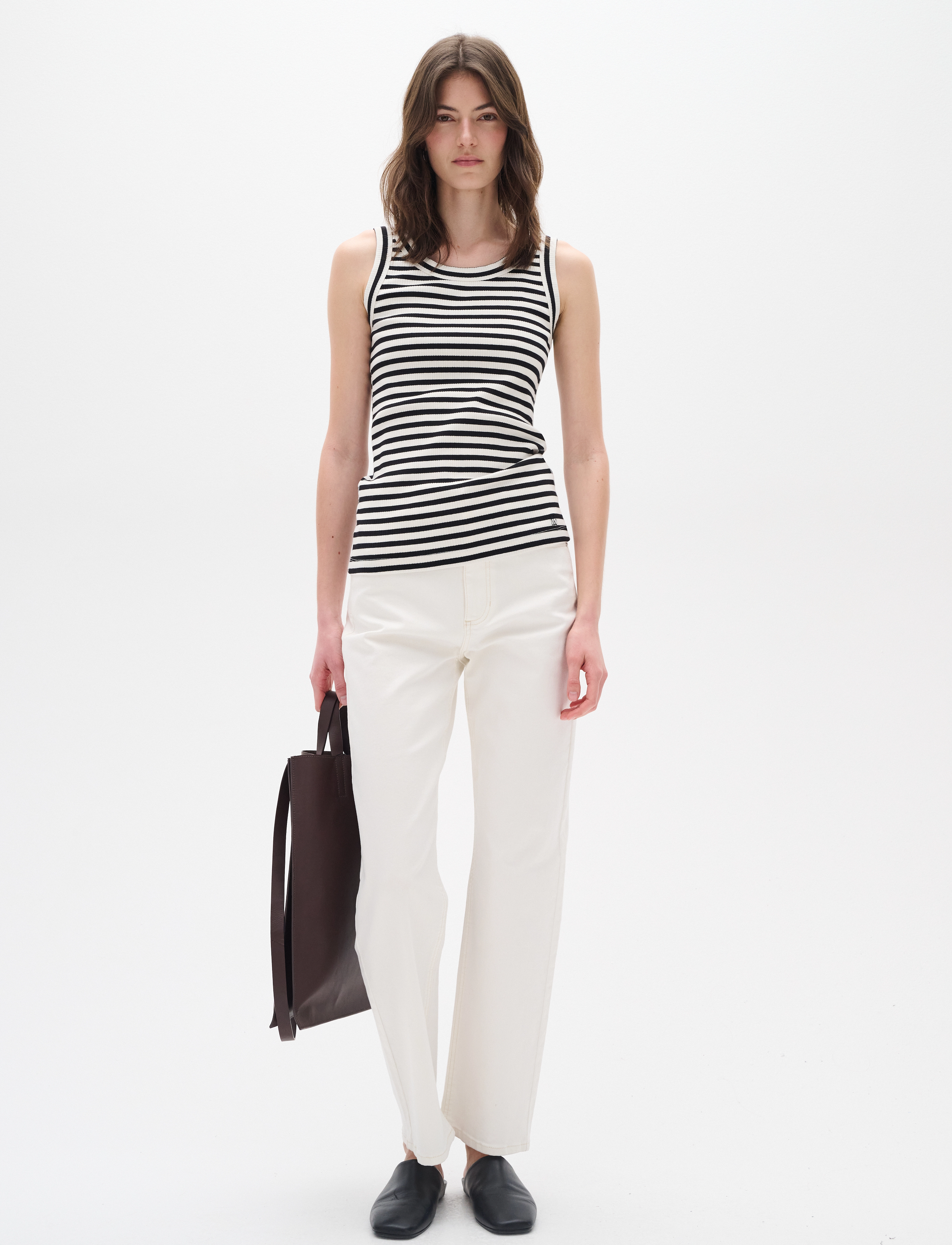 InWear - DagnaIW Striped Tank - hihattomat paidat - black / whisper white - 3