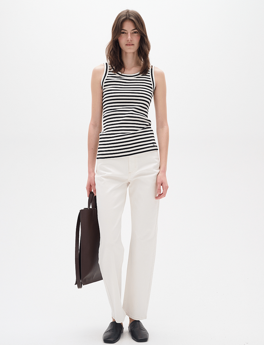 InWear - DagnaIW Striped Tank - hihattomat paidat - black / whisper white - 3