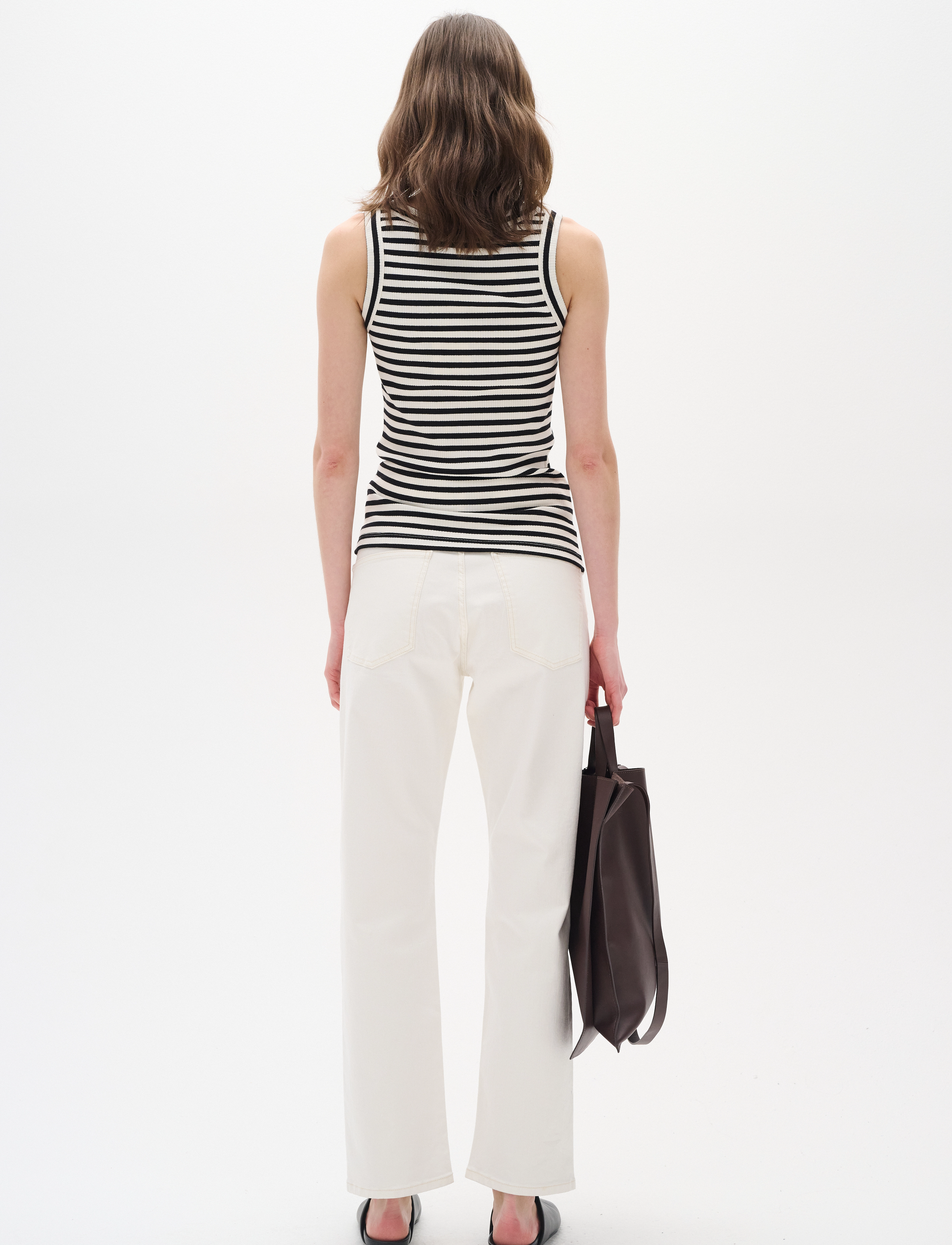 InWear - DagnaIW Striped Tank - hihattomat paidat - black / whisper white - 4