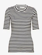 DagnaIW Striped T-Shirt - BLACK / WHISPER WHITE