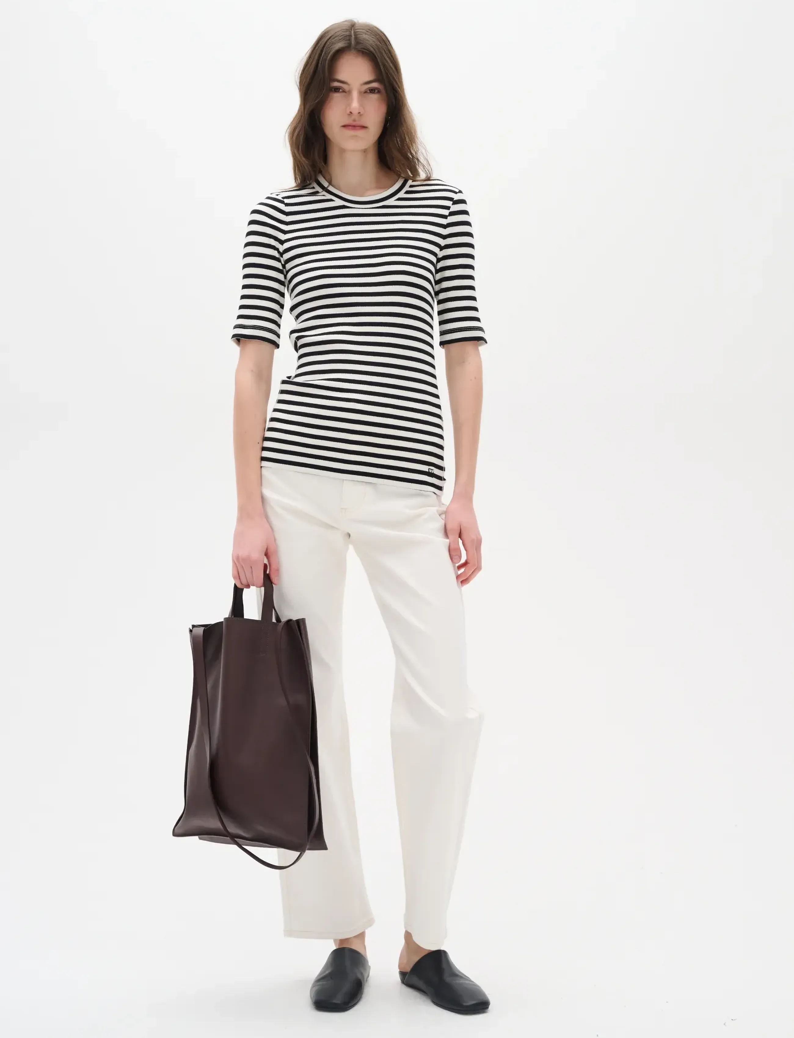 InWear DagnaIW Striped T-Shirt - InWear - BLACK / WHISPER WHITE / black