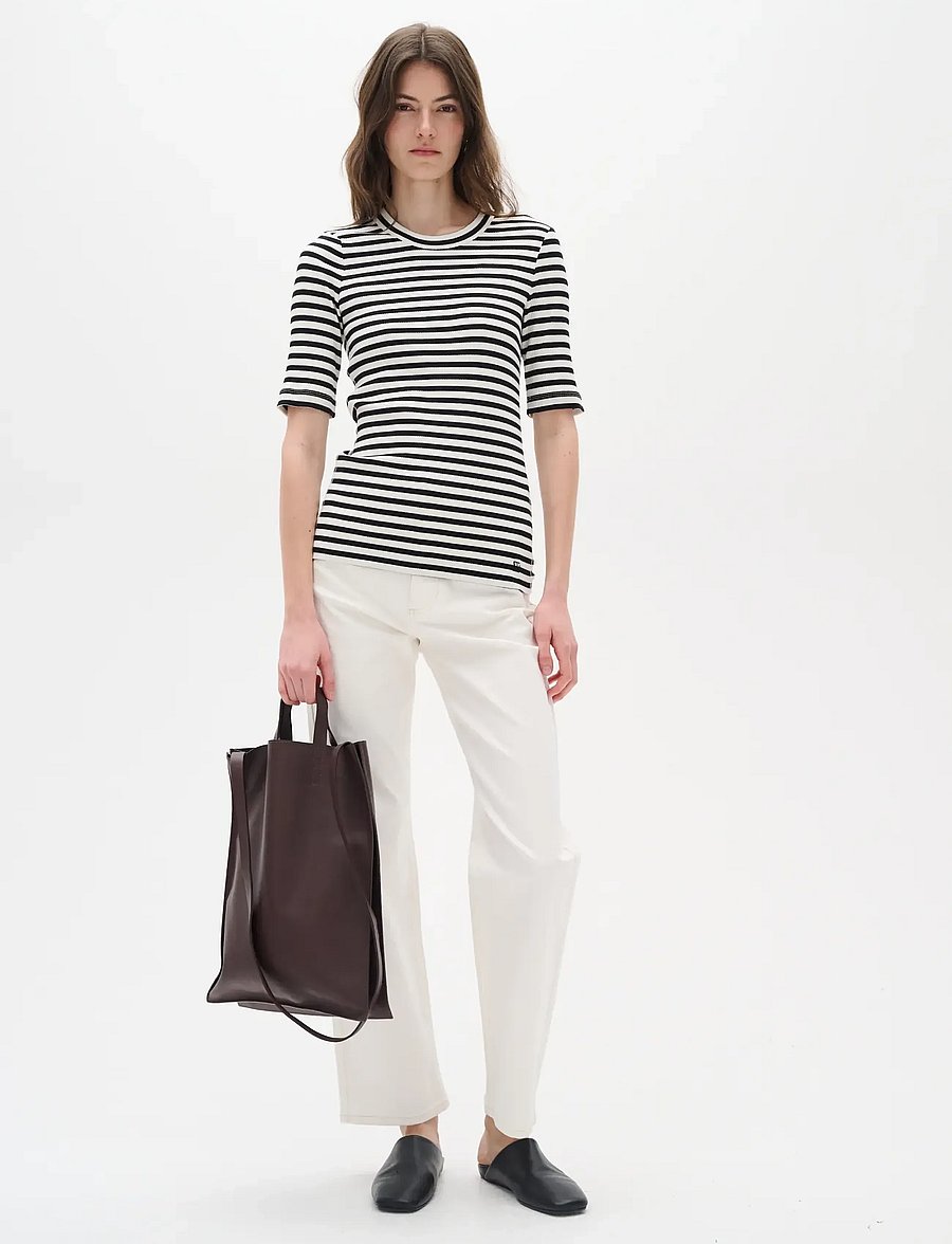 InWear - DagnaIW Striped T-Shirt - t-shirts - black / whisper white - 0
