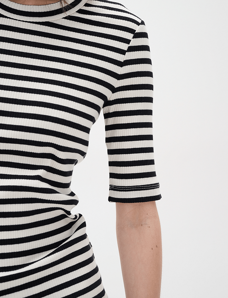 InWear - DagnaIW Striped T-Shirt - t-shirts - black / whisper white - 4